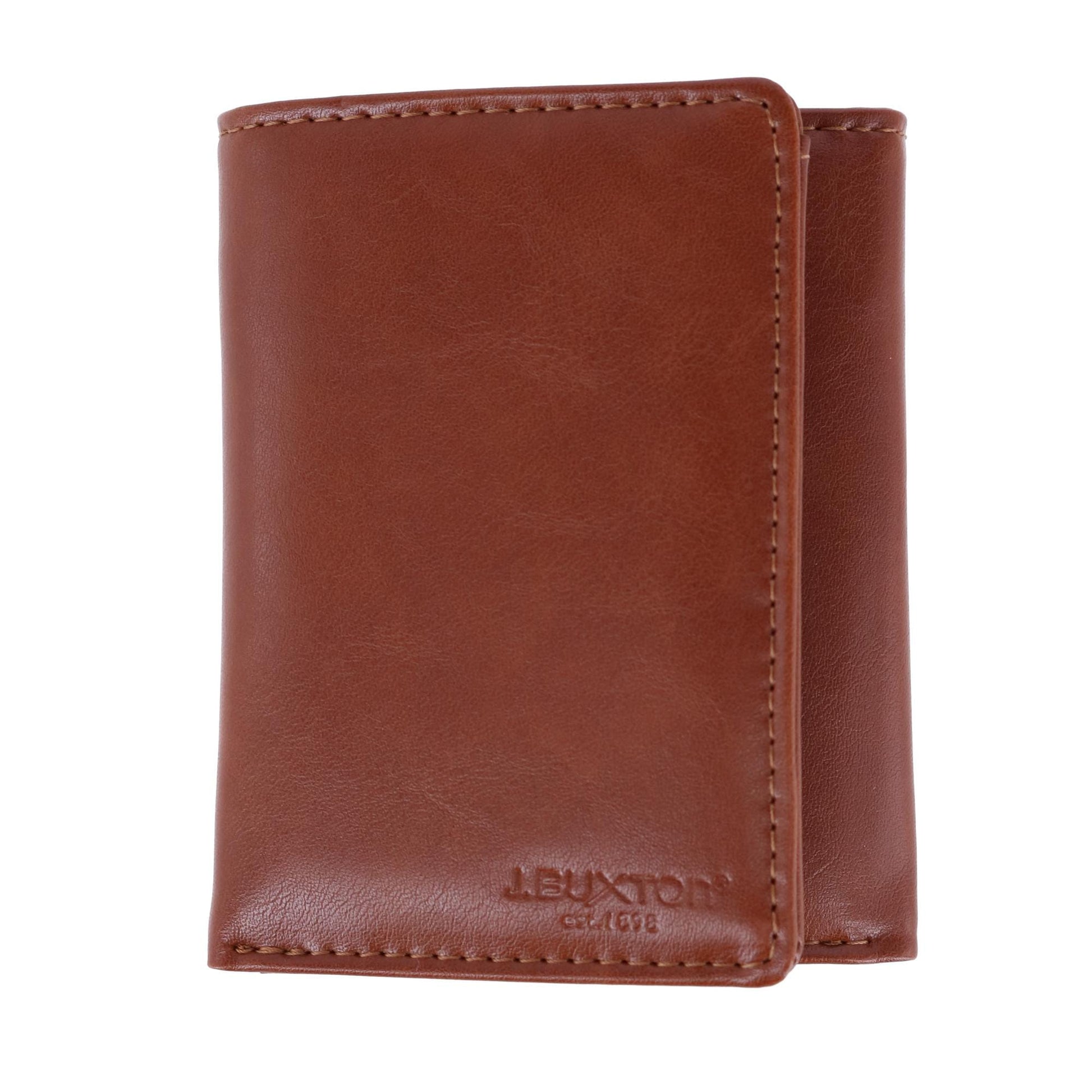Buxton Men's RFID Distressed Vegan Leather Trifold Wallet