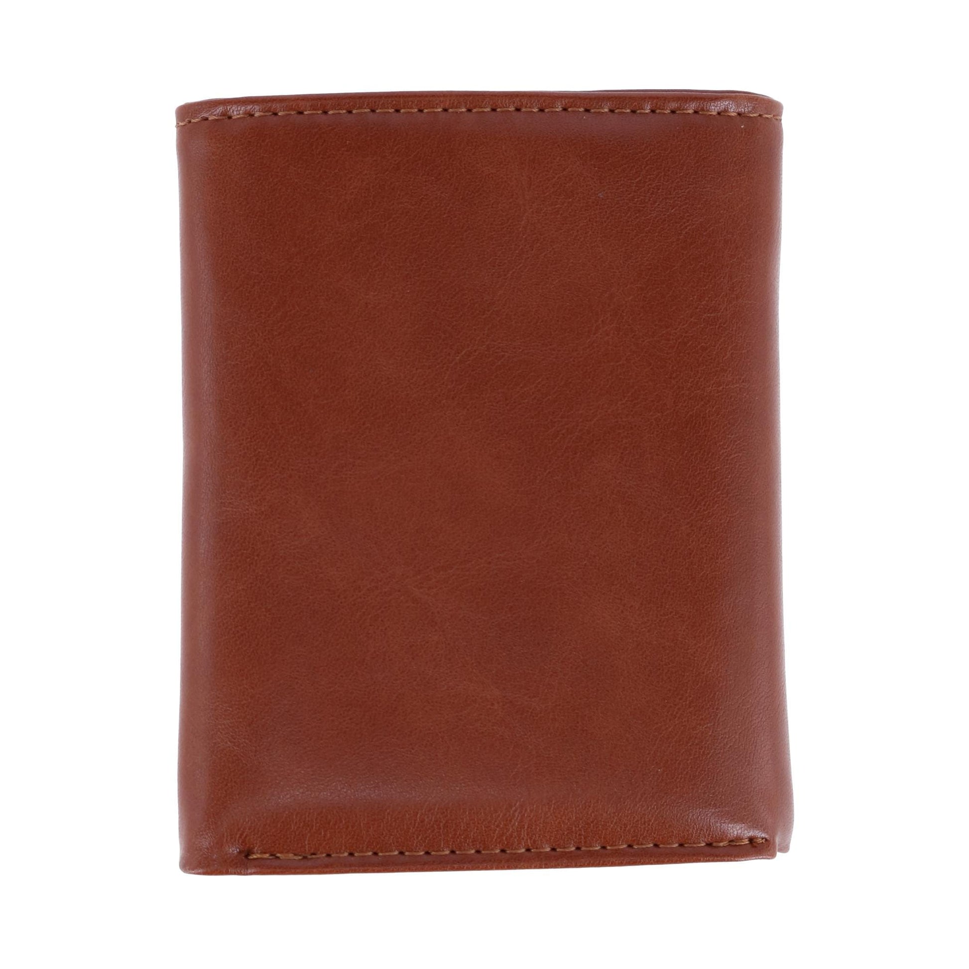 Buxton Men's RFID Distressed Vegan Leather Trifold Wallet - Tan