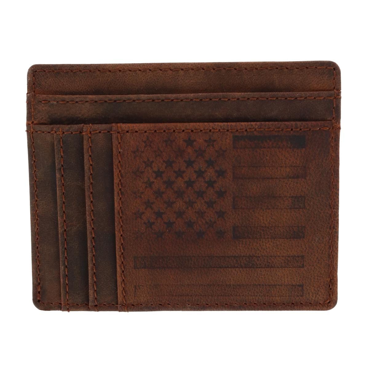 J. Buxton Men's Leather US Flag Front Pocket Get Away Wallet - Men's Leather US Flag Front Pocket Get Away Wallet