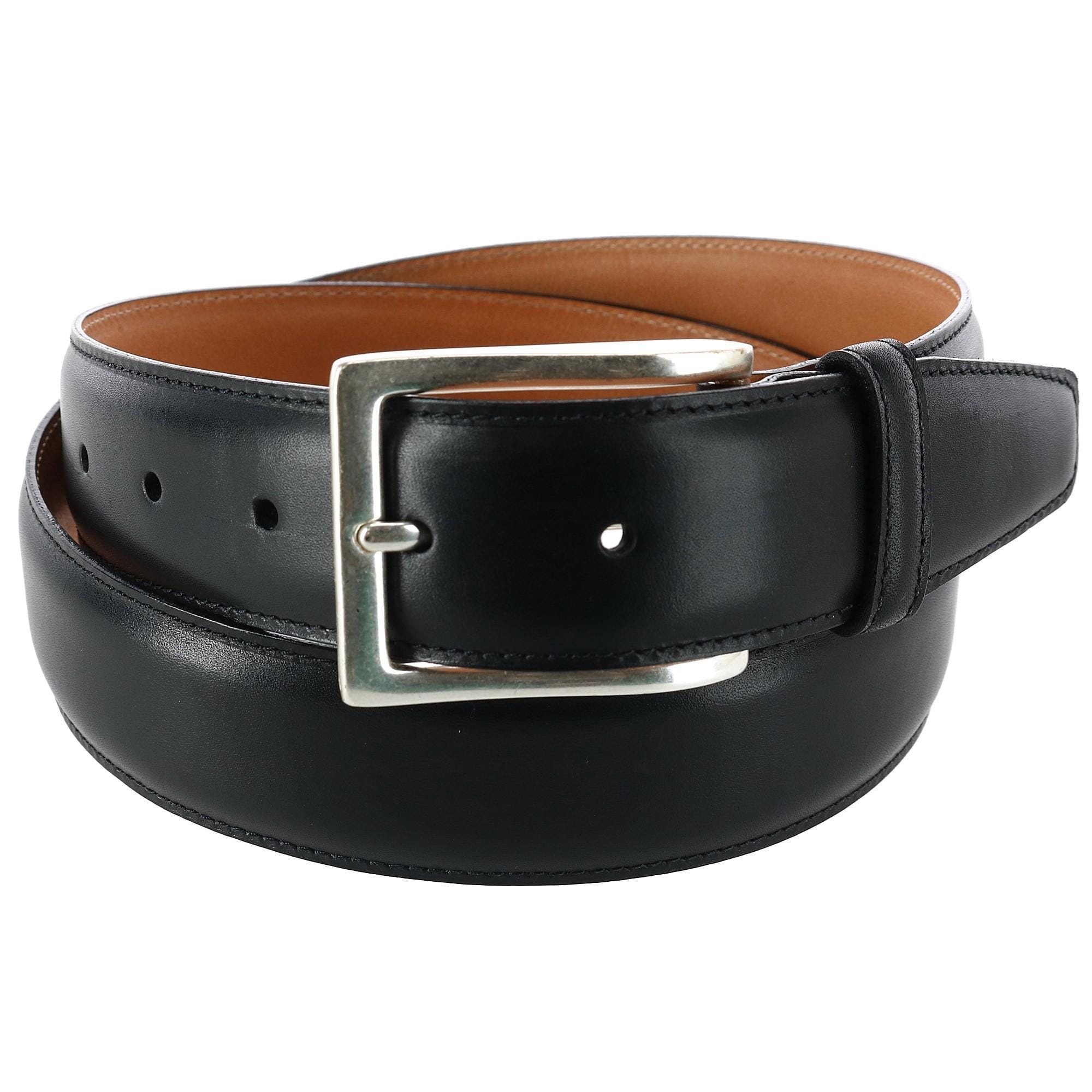 CrookhornDavis Men's Somerset Smooth Calfskin Dress Belt - Black