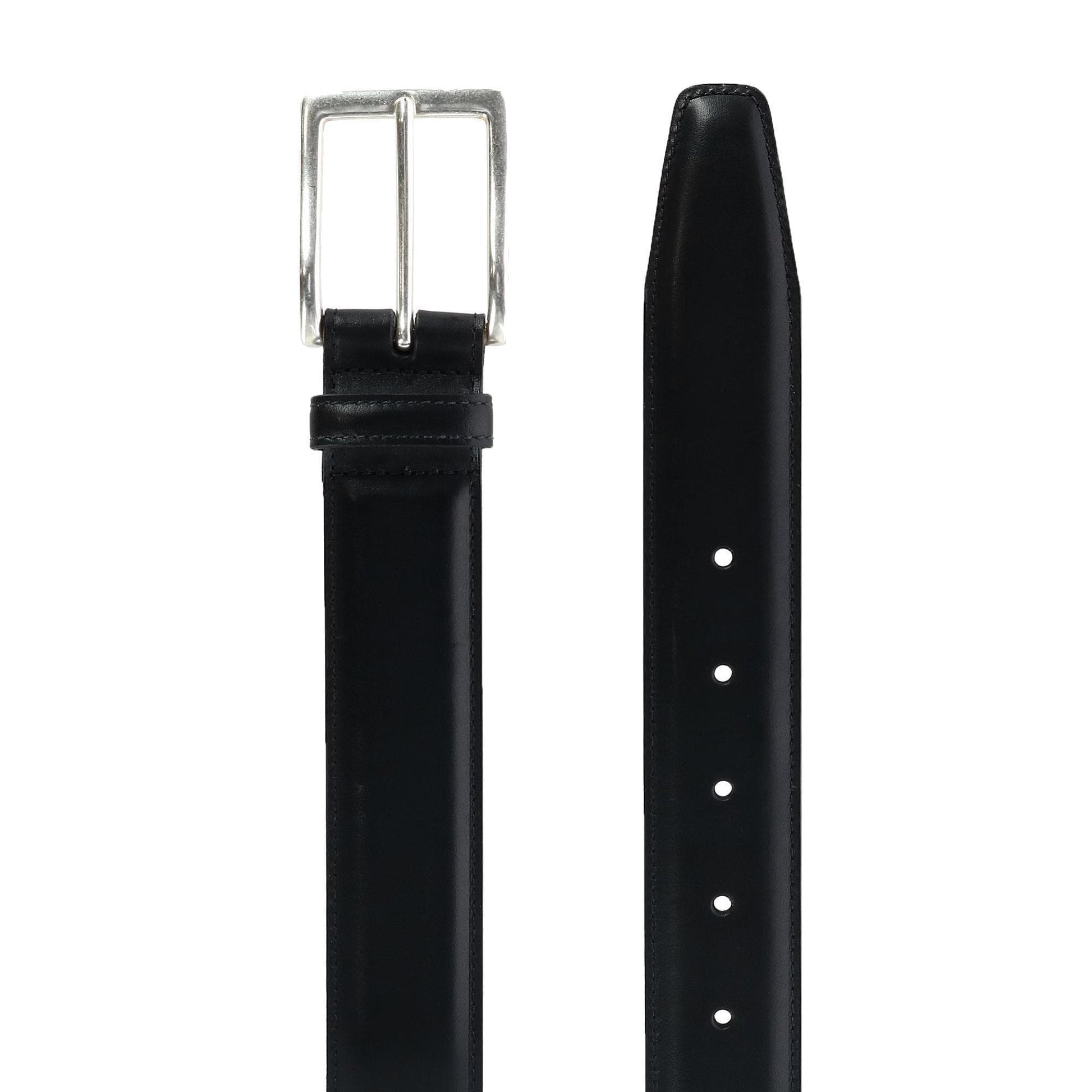 CrookhornDavis Men's Somerset Smooth Calfskin Dress Belt - Black