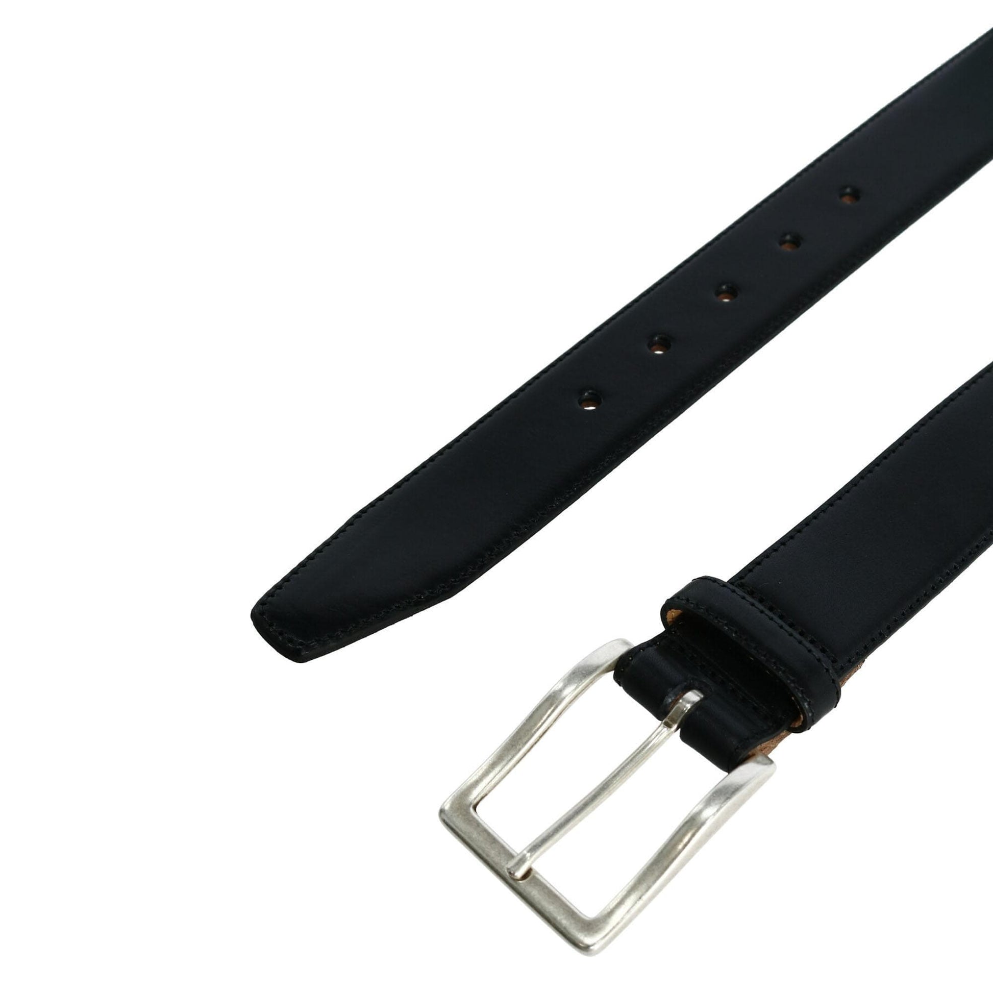 CrookhornDavis Men's Somerset Smooth Calfskin Dress Belt - Black