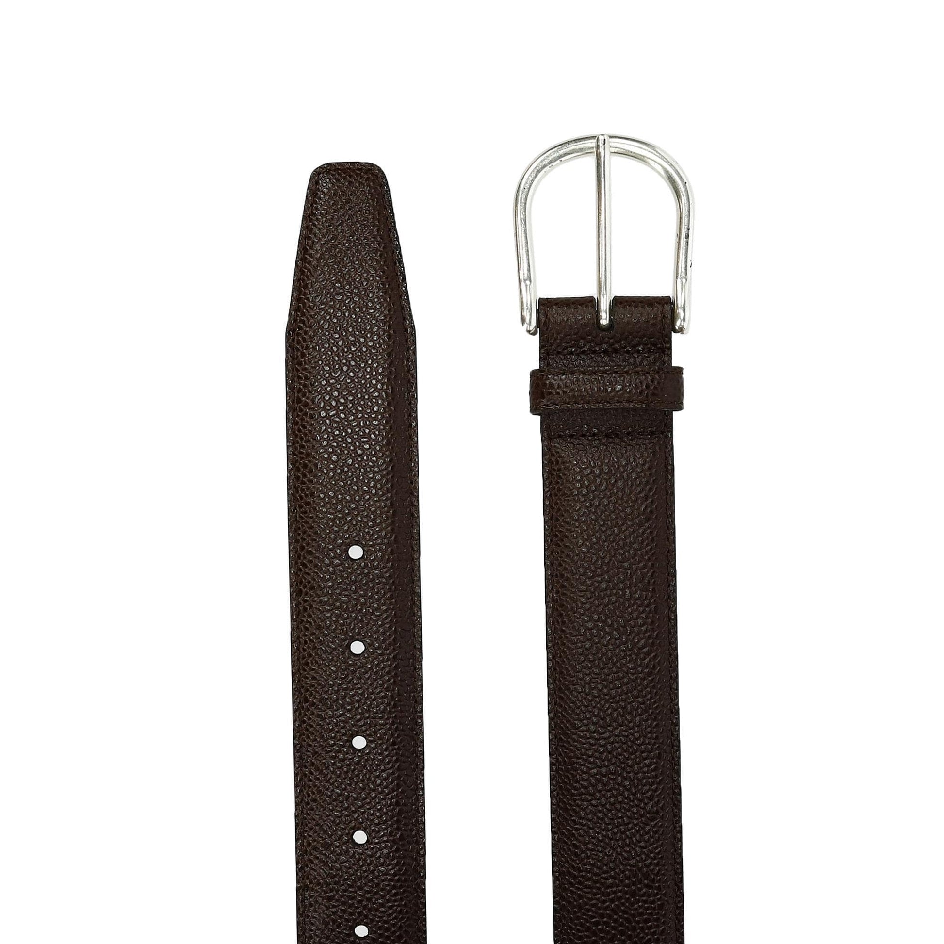 CrookhornDavis Men's Princeton Pebble Calfskin Leather Belt - Brown