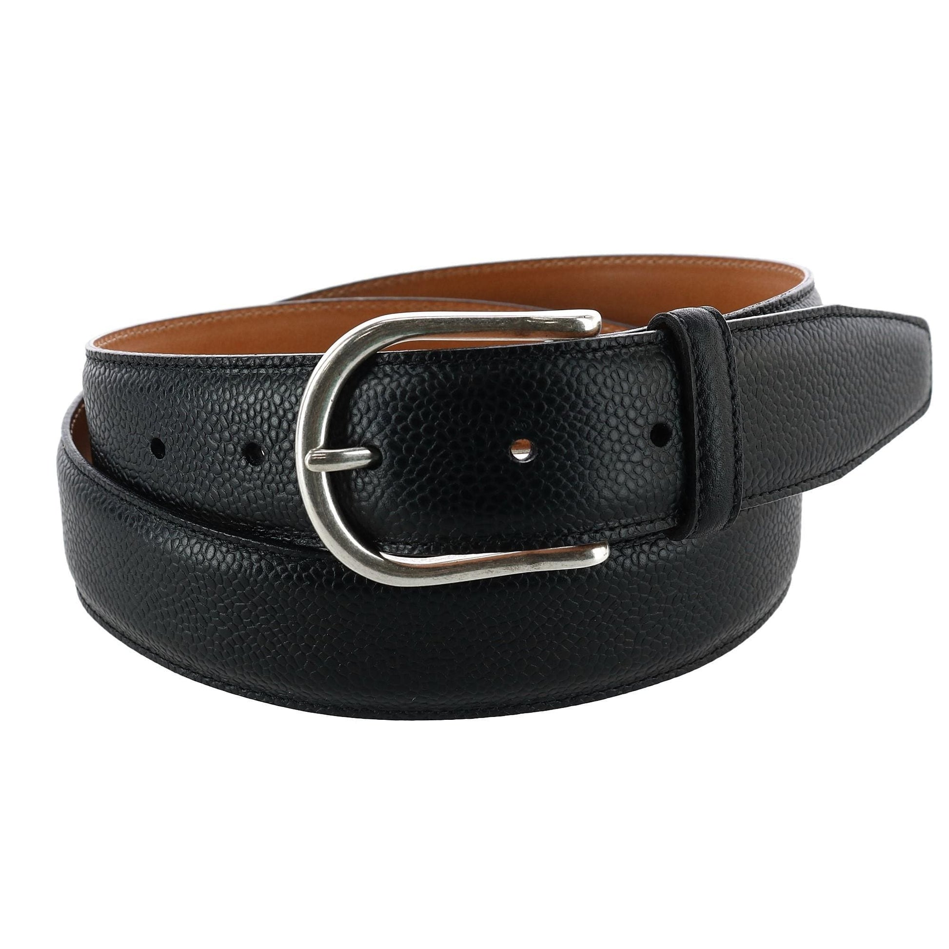 CrookhornDavis Men's Princeton Pebble Calfskin Leather Belt - Men's Princeton Pebble Calfskin Leather Belt