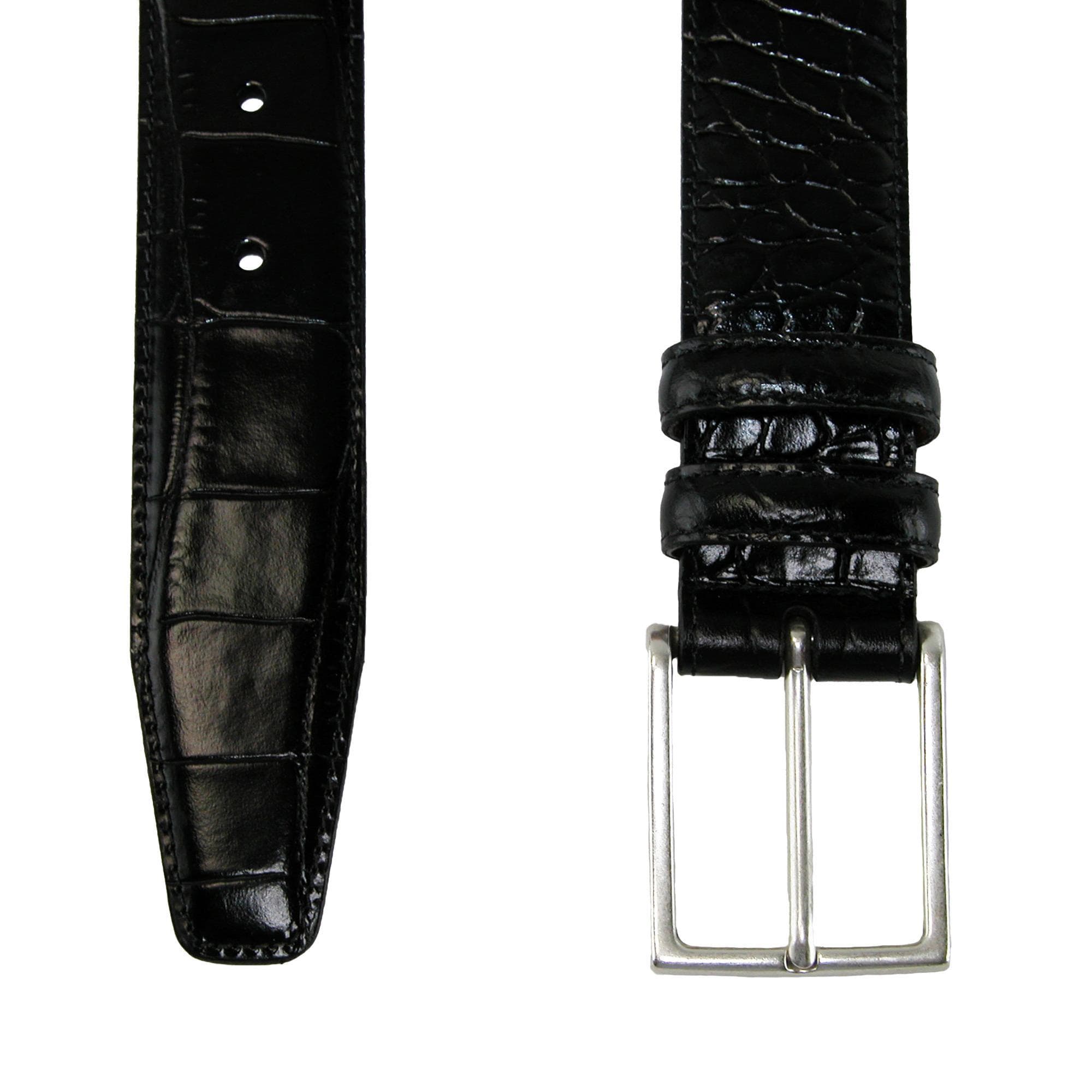 CrookhornDavis Men's Country Polo Bella Croc Print Belt - Dark Brown