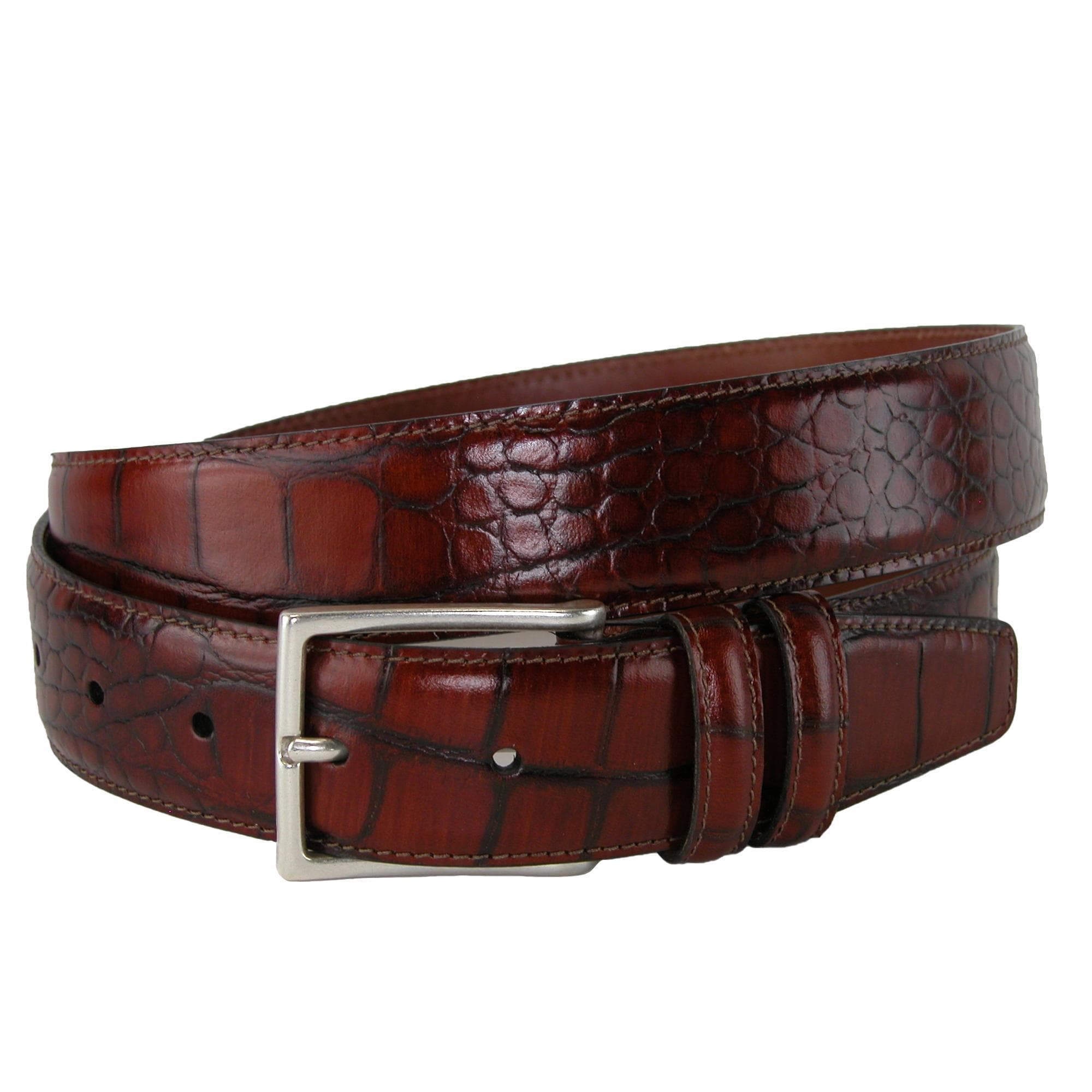 CrookhornDavis Men's Country Polo Bella Croc Print Belt - Men's Country Polo Bella Croc Print Belt
