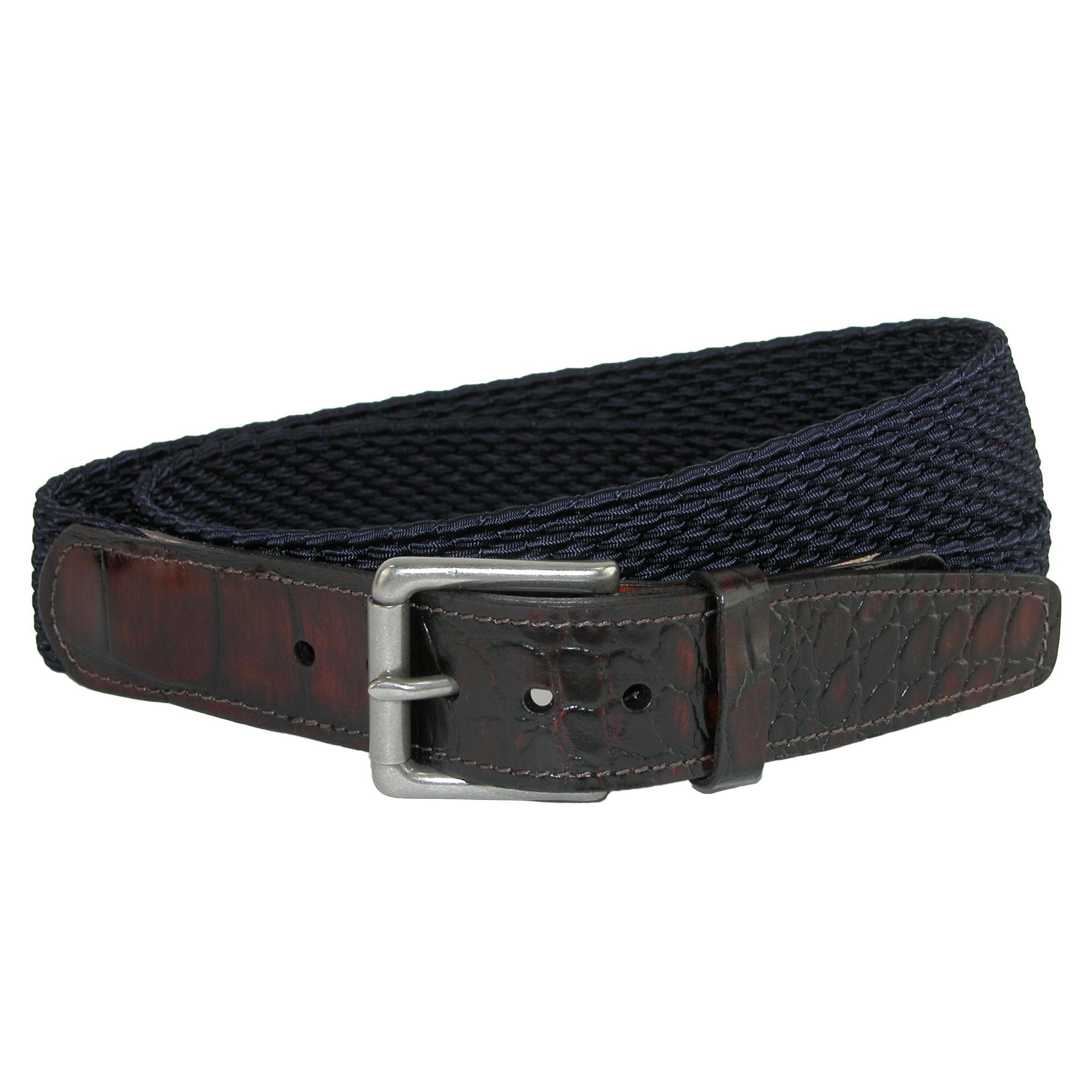CrookhornDavis Men's Hampton Stretch Belt with Croc Print Tabs