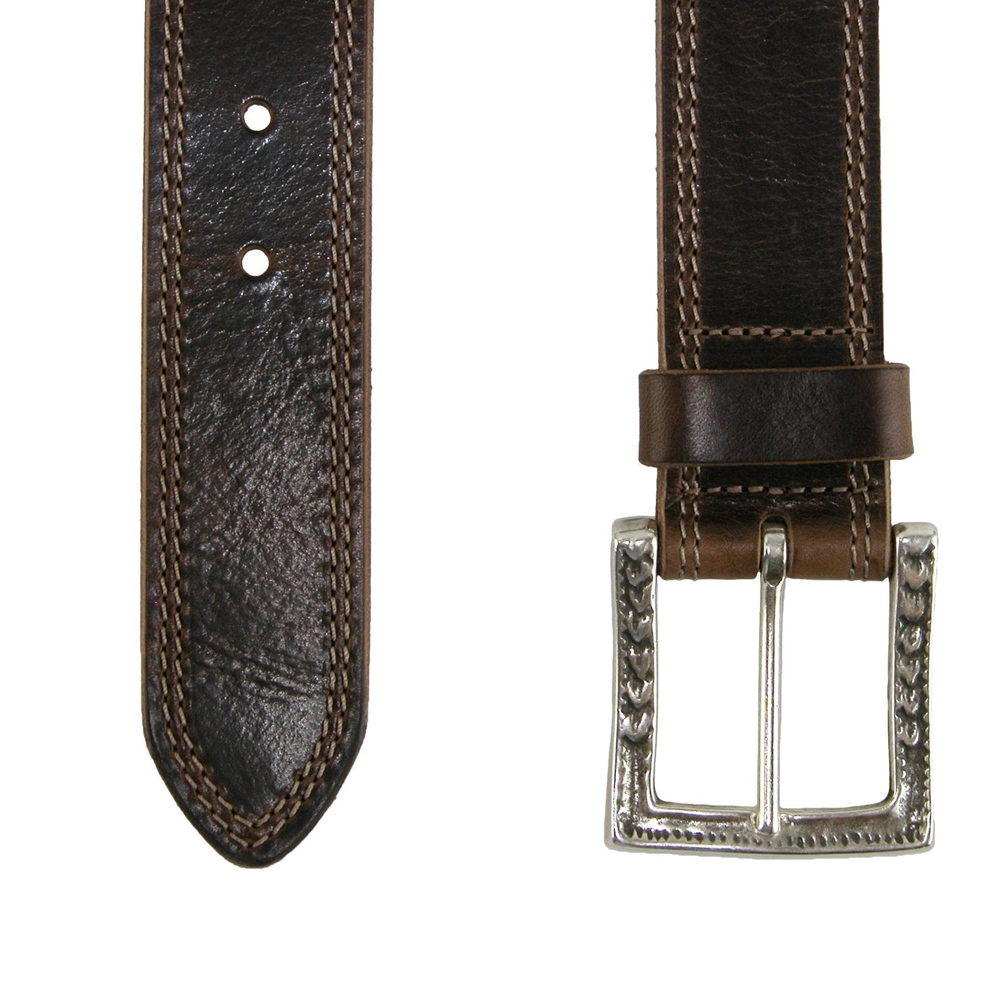 CrookhornDavis Men's Douglas SoHo Casual Pull Up Leather Jean Belt - Dark Brown