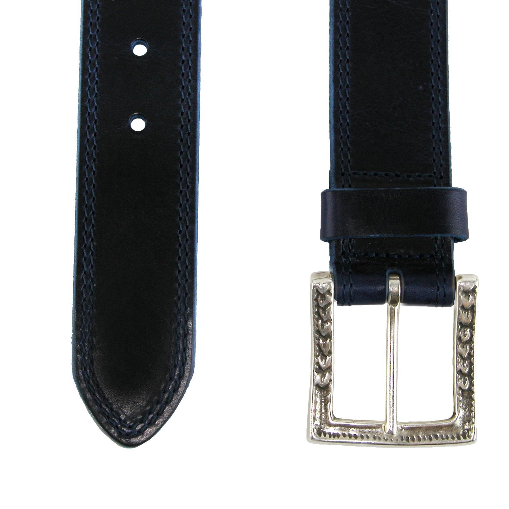 CrookhornDavis Men's Douglas SoHo Casual Pull Up Leather Jean Belt - Marine Blue