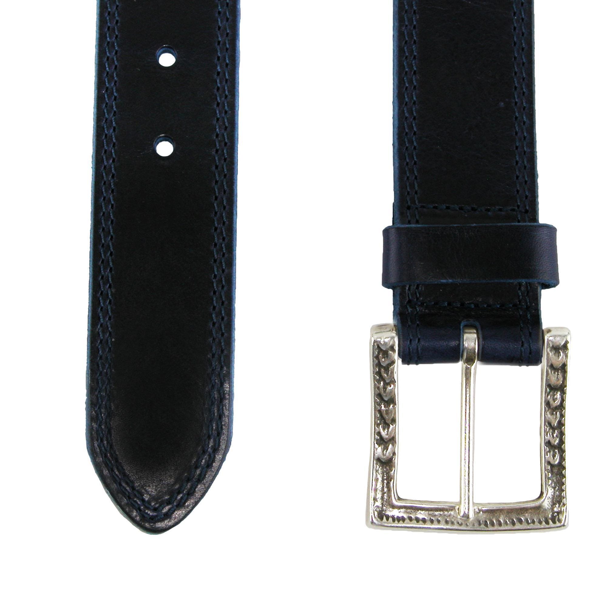 CrookhornDavis Men's Douglas SoHo Casual Pull Up Leather Jean Belt - Marine Blue