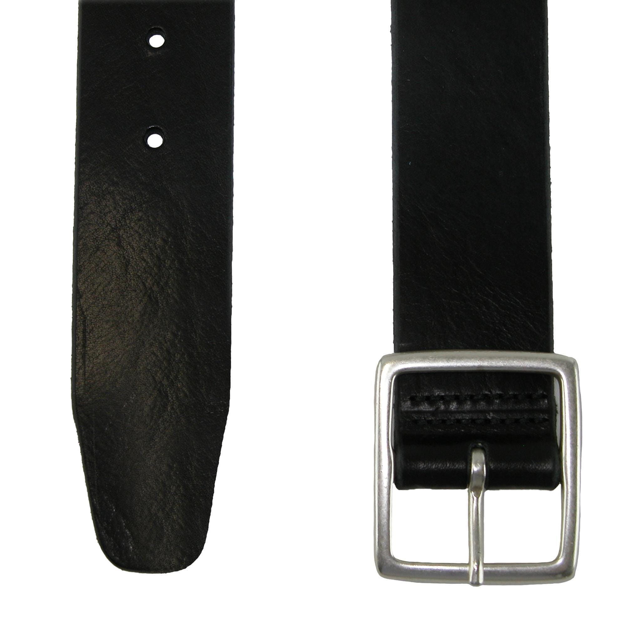 CrookhornDavis Men's Douglas Center Bar Pull Up Casual Leather Jean Belt - Black