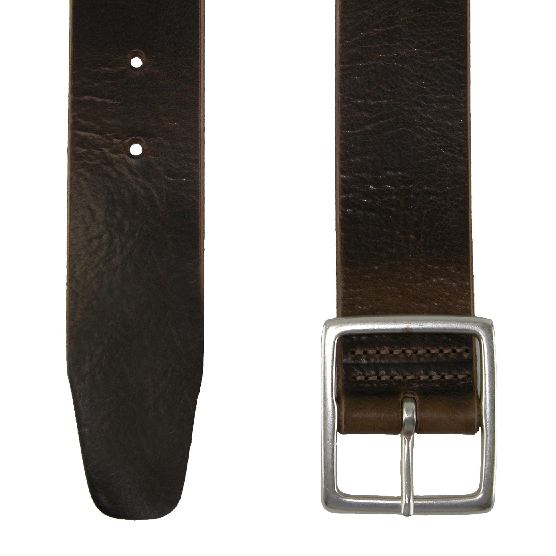CrookhornDavis Men's Douglas Center Bar Pull Up Casual Leather Jean Belt - Dark Brown