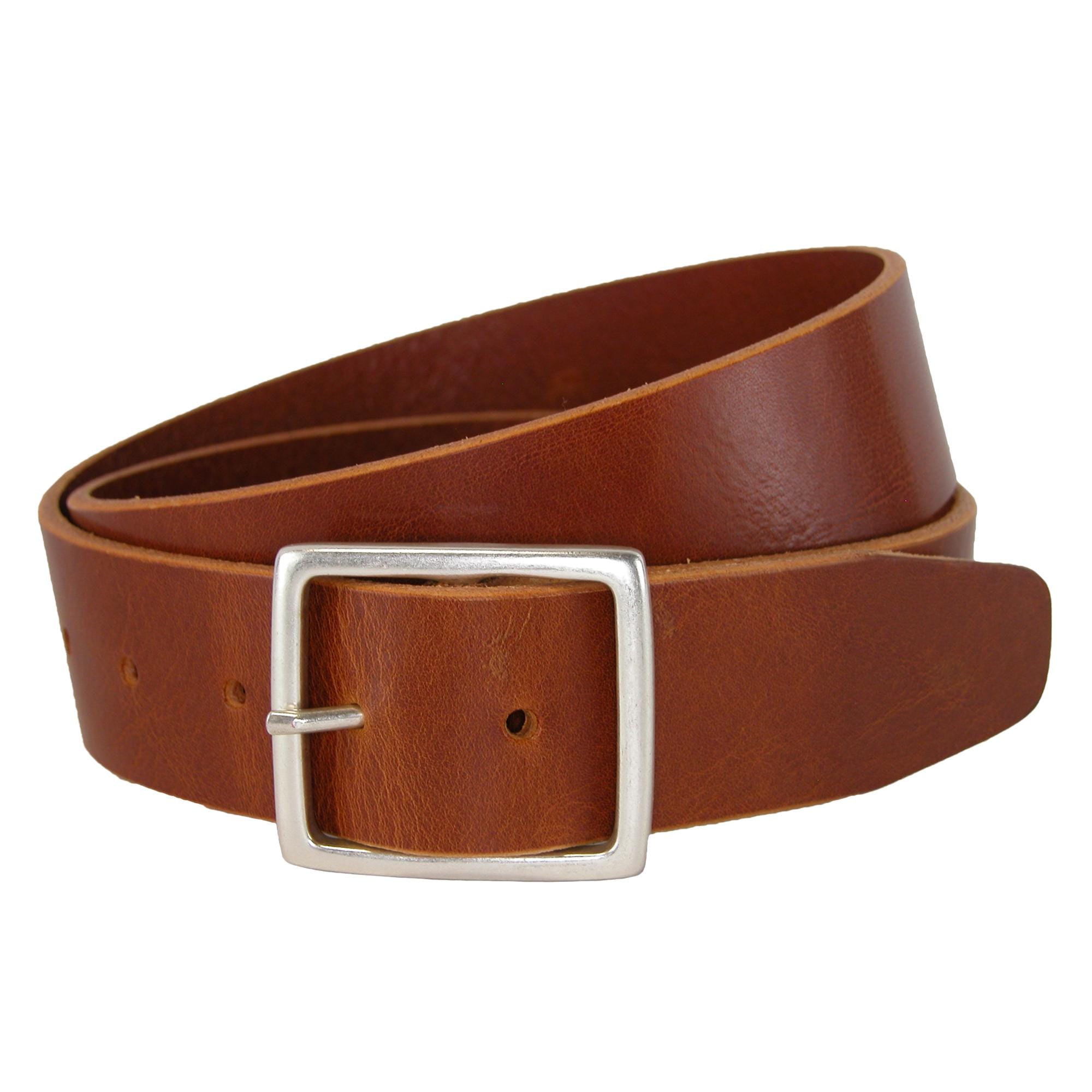 CrookhornDavis Men's Douglas Center Bar Pull Up Casual Leather Jean Belt - Tan