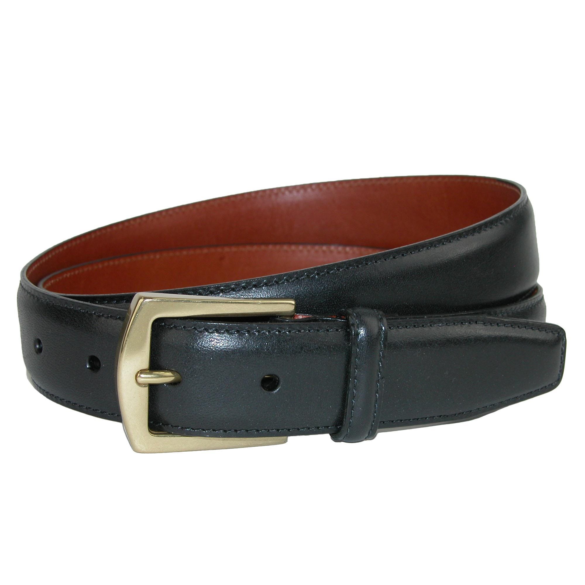 CrookhornDavis Men's Ciga Smooth 32mm Calfskin Leather Dress Belt - Black