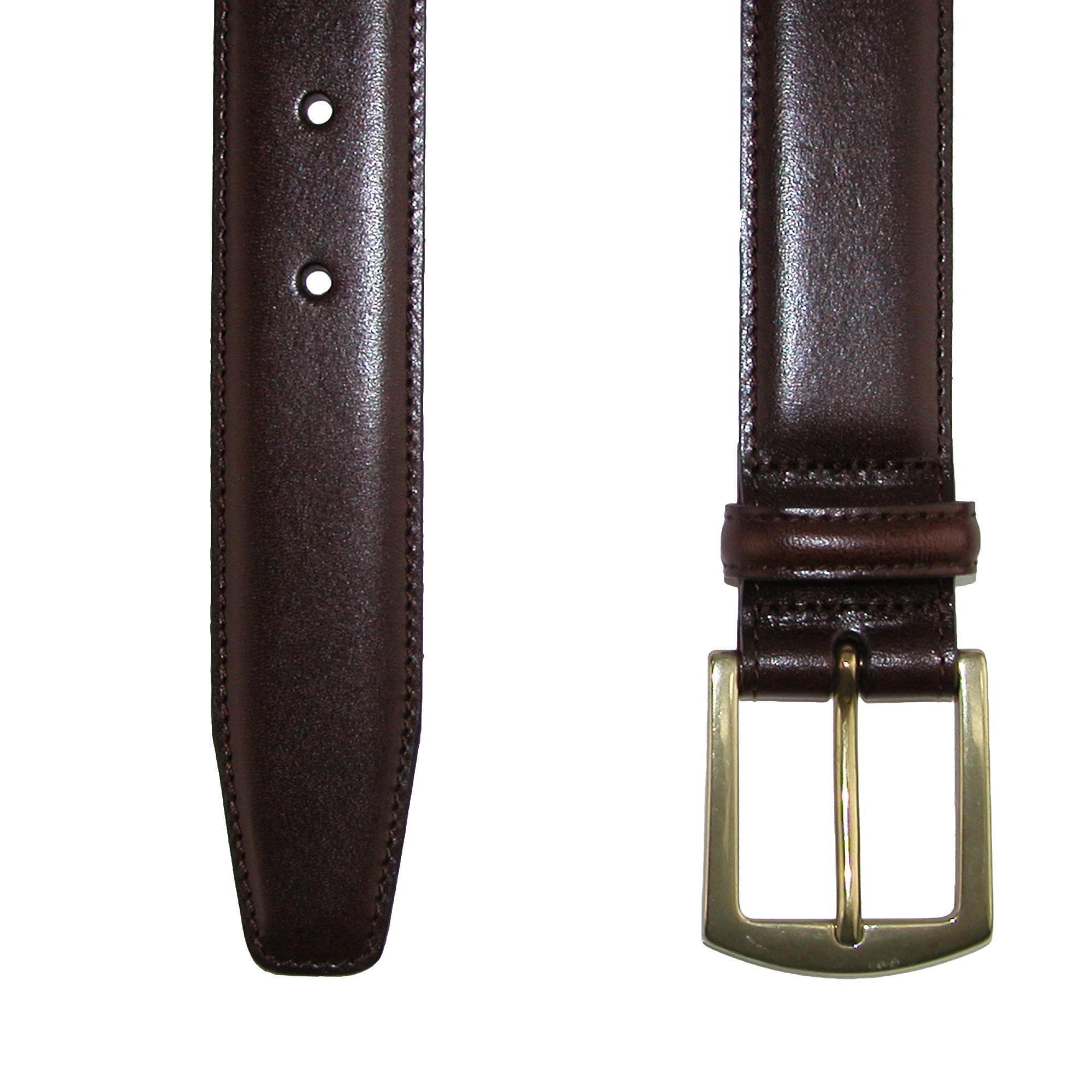 CrookhornDavis Men's Ciga Smooth 32mm Calfskin Leather Dress Belt - Dark Brown