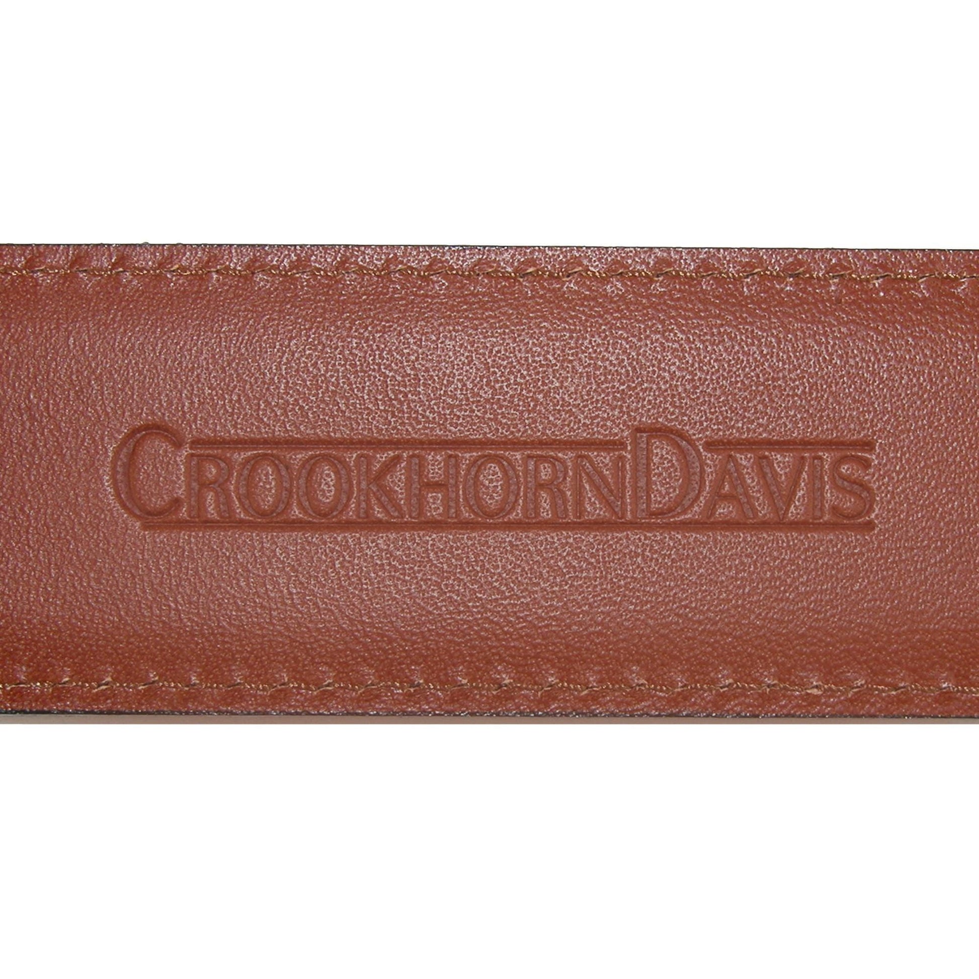 CrookhornDavis Men's Ciga Smooth 32mm Calfskin Leather Dress Belt - Dark Brown