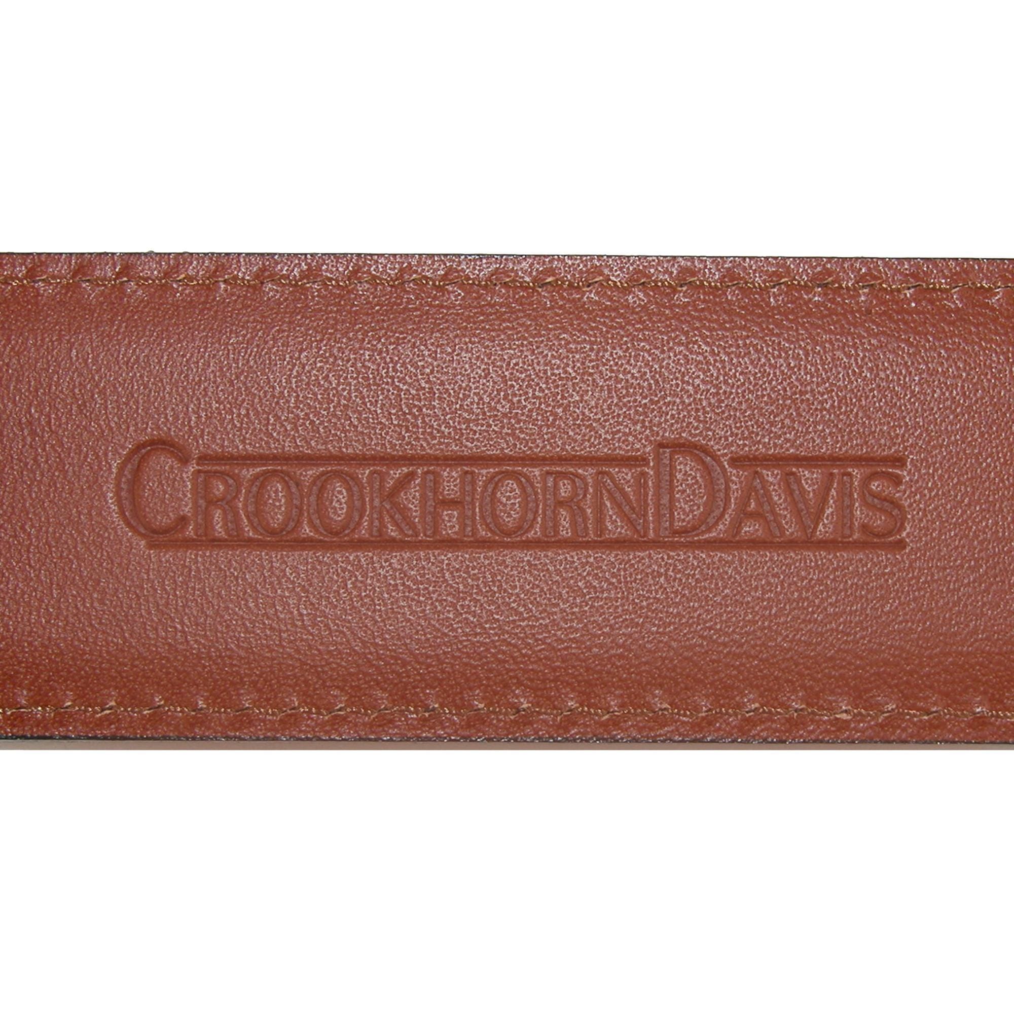 CrookhornDavis Men's Ciga Smooth 32mm Calfskin Leather Dress Belt - Dark Brown