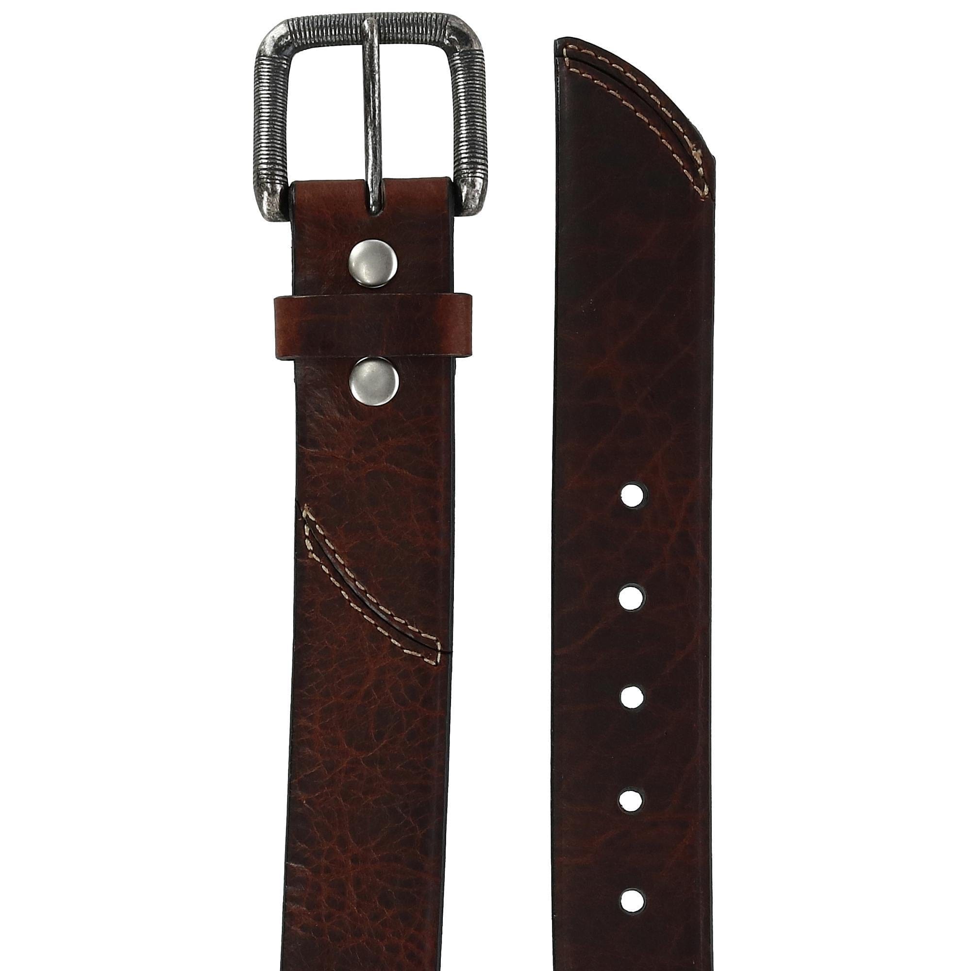 CrookhornDavis Men's The Crossfire 40mm Genuine Bison Leather Belt - Whiskey