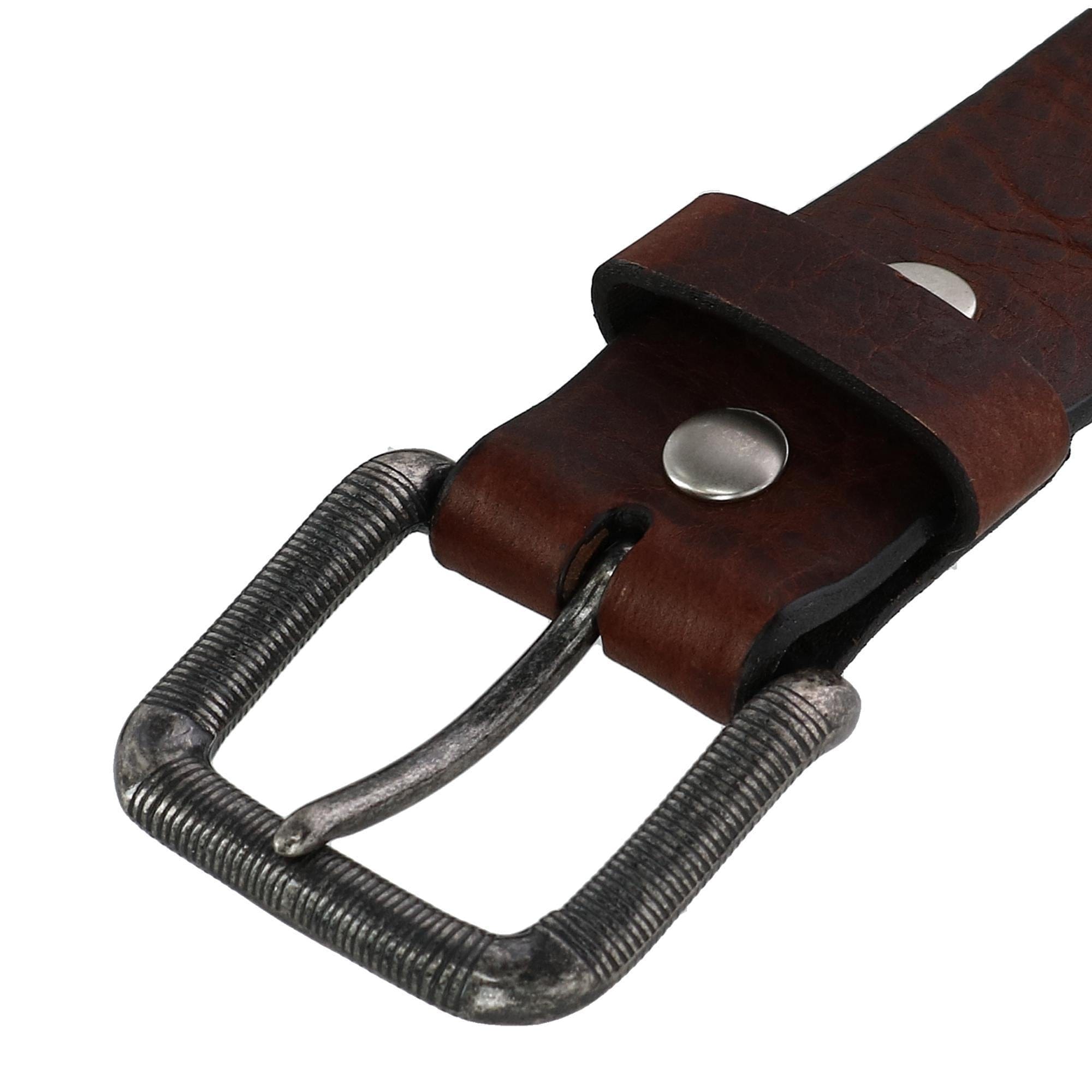 CrookhornDavis Men's The Crossfire 40mm Genuine Bison Leather Belt - Whiskey