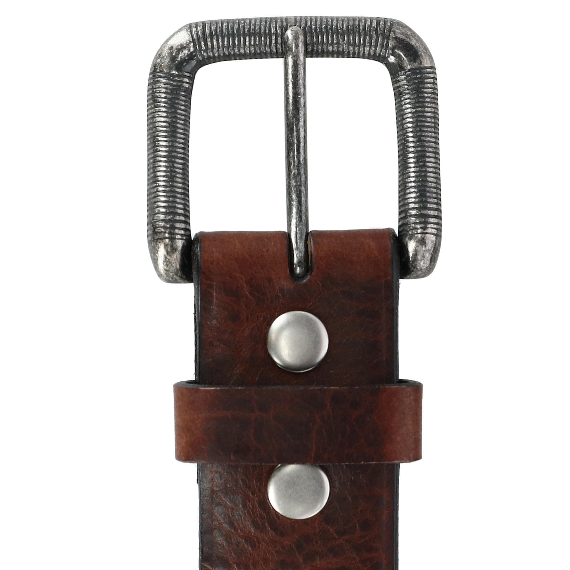CrookhornDavis Men's The Crossfire 40mm Genuine Bison Leather Belt - Whiskey