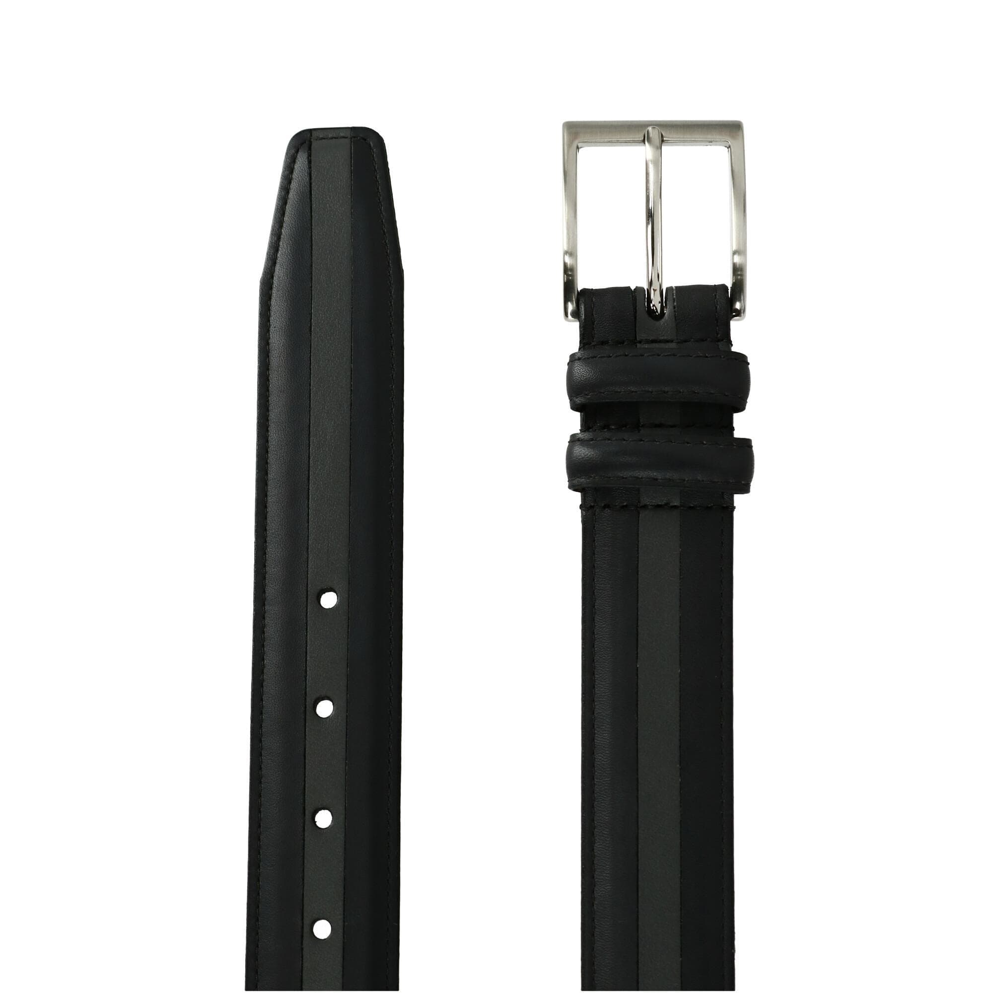 CrookhornDavis Men's The Slate Italian Calfskin Two Tone Inlay Golf Belt - Grey
