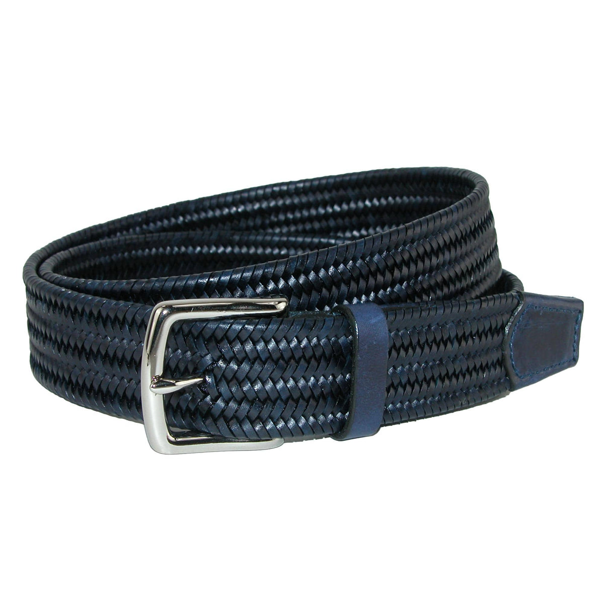 CrookhornDavis Hampton Elastic Stretch Belt - Braided Nylon With Croc Print Leather Tabs & Brass Buckle - View #5
