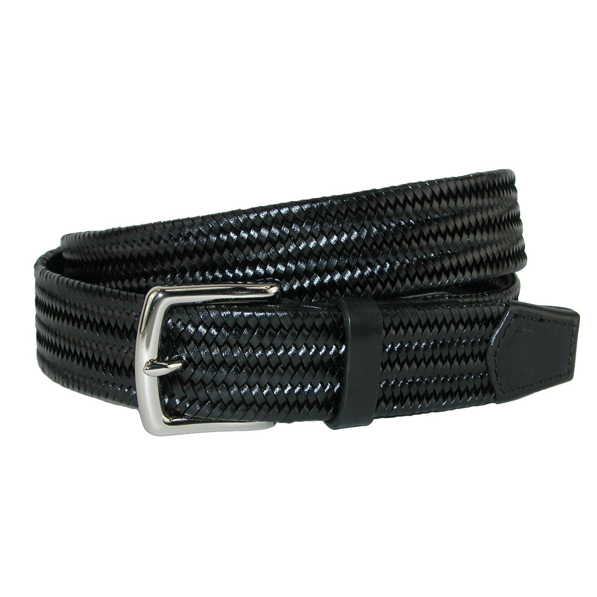 CrookhornDavis Men's Daytona Braided Leather Stretch Belt - Men's Daytona Braided Leather Stretch Belt
