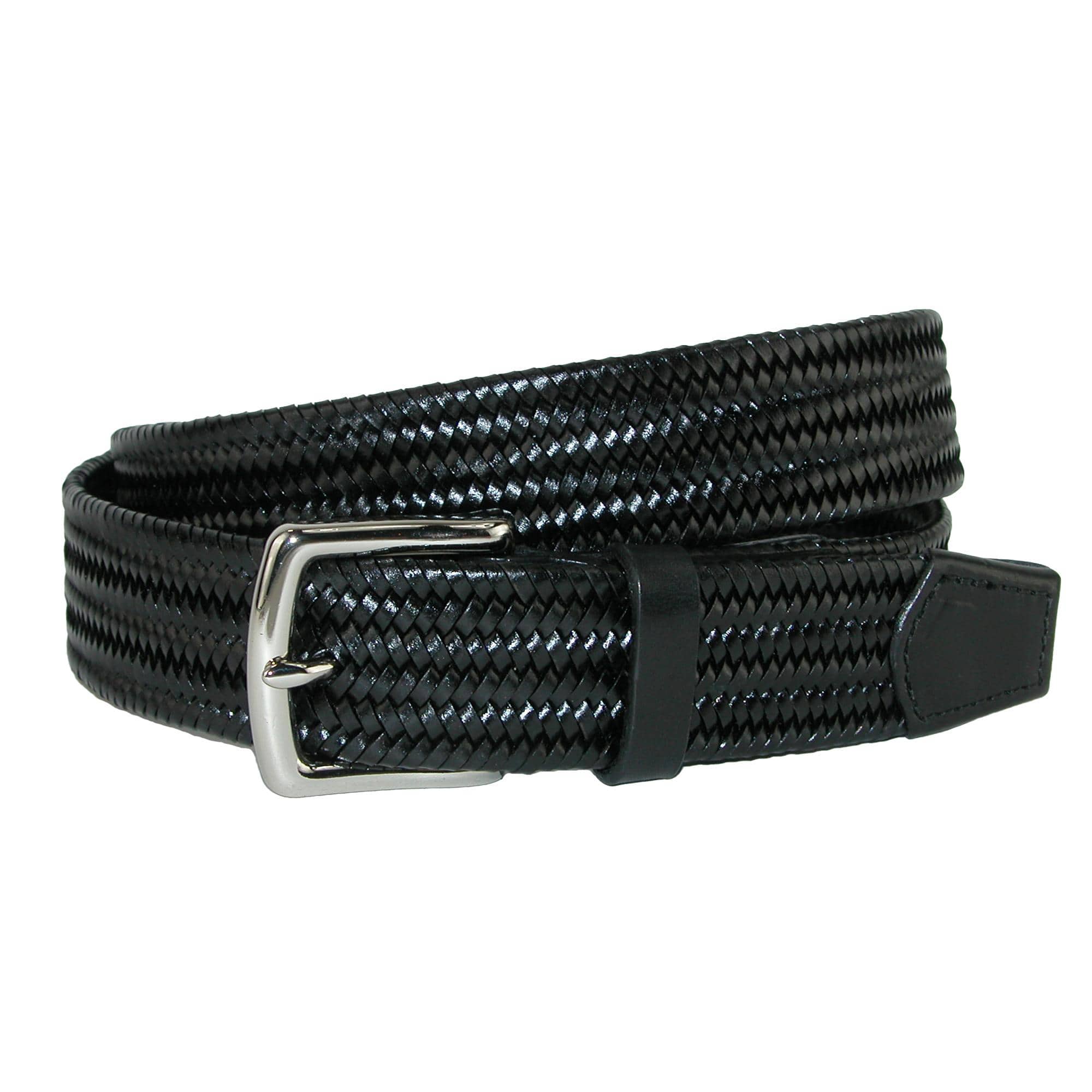 CrookhornDavis Men's Daytona Braided Leather Stretch Belt - Men's Daytona Braided Leather Stretch Belt