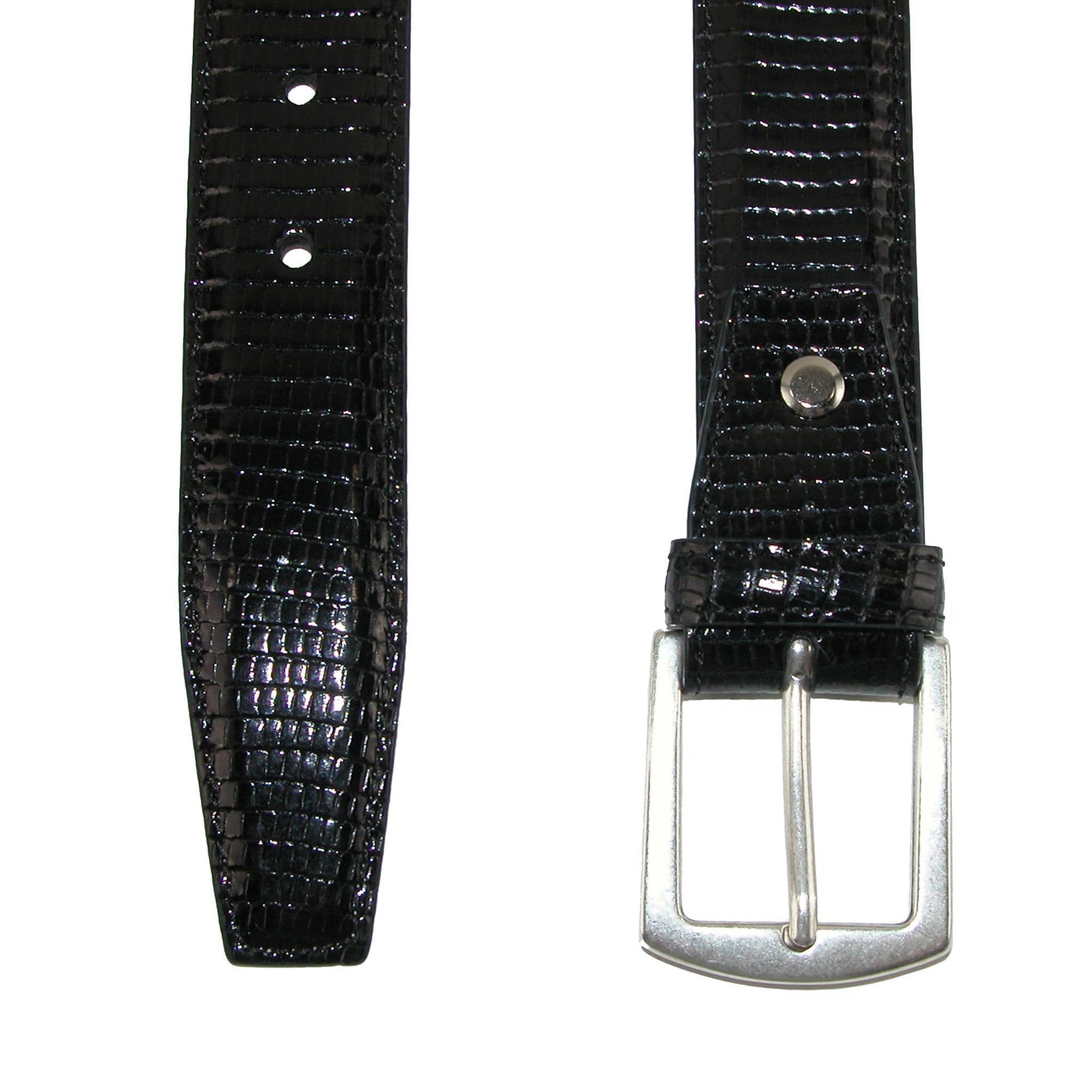 CrookhornDavis Men's Tejus Lizard 32mm Belt - Black