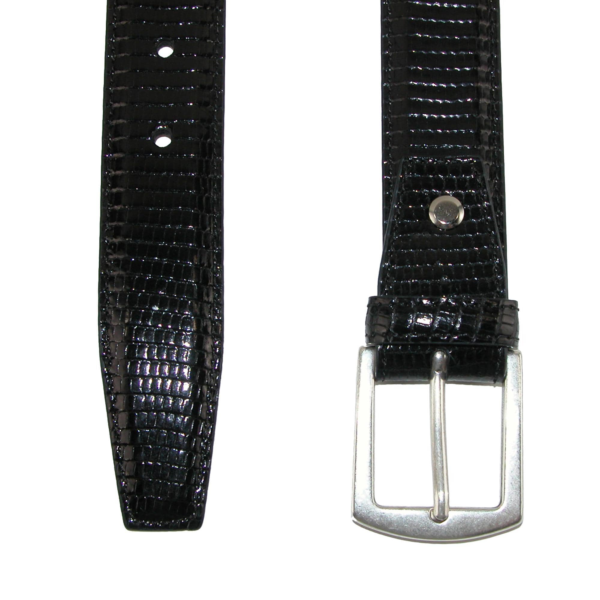 CrookhornDavis Men's Tejus Lizard 32mm Belt - Black