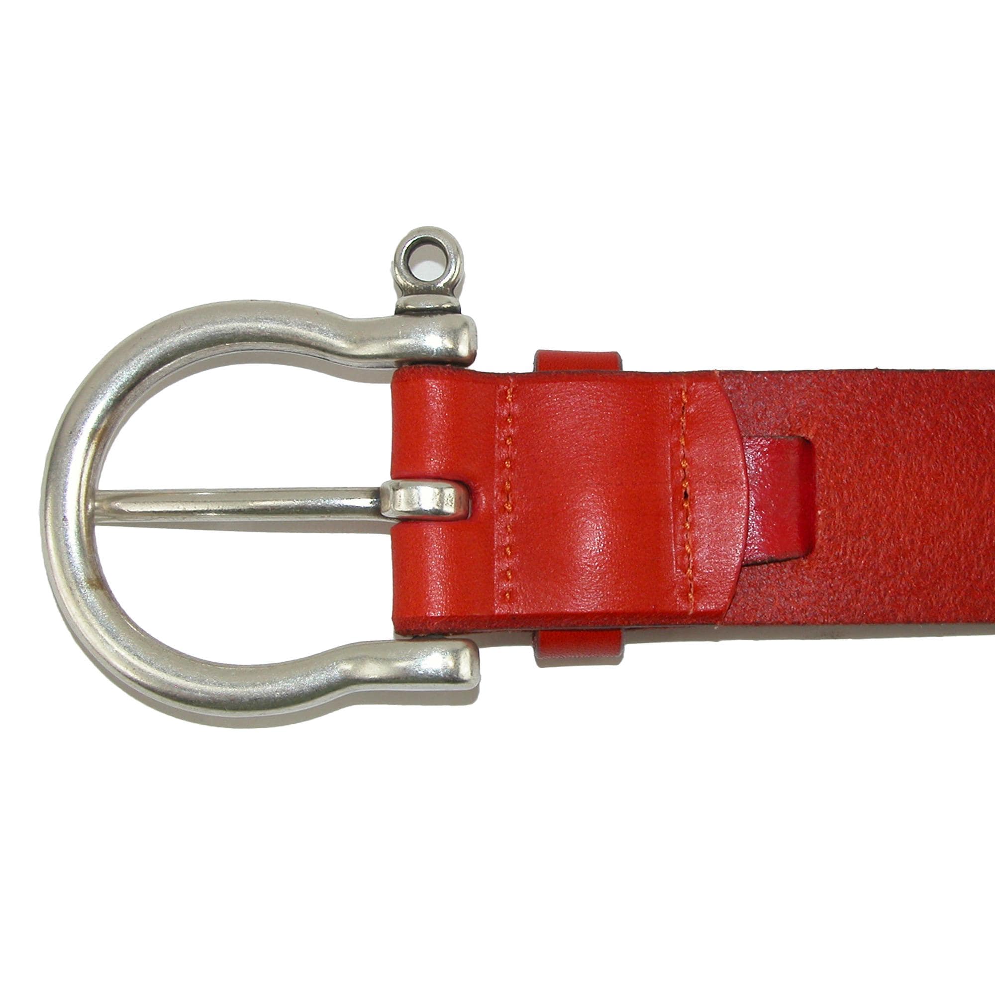 CrookhornDavis Men's Palazzo Perforated Two Tone Belt - Chocolate with Chili Accents