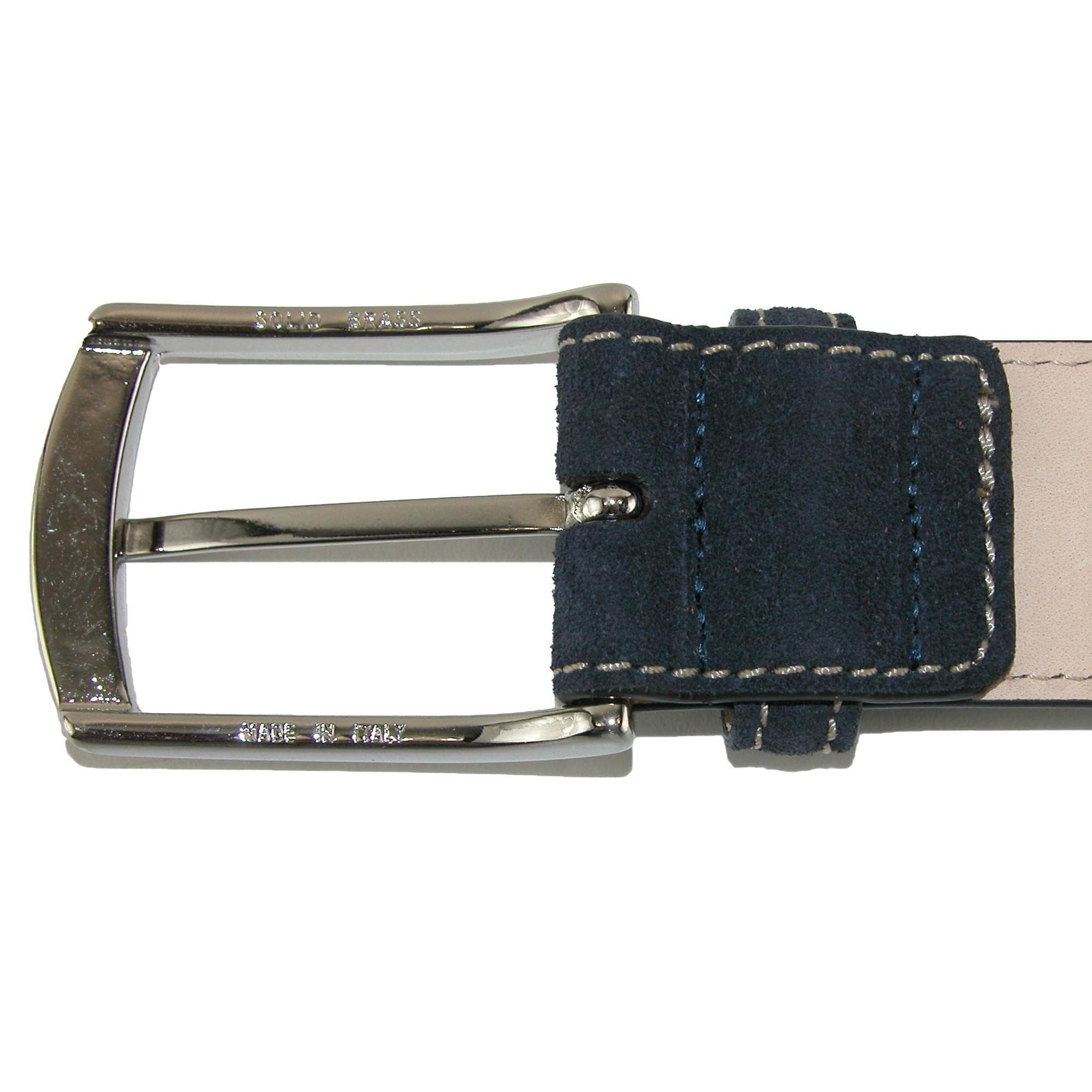 CrookhornDavis Men's Monza Suede Belt with Contrast Stitch - Black