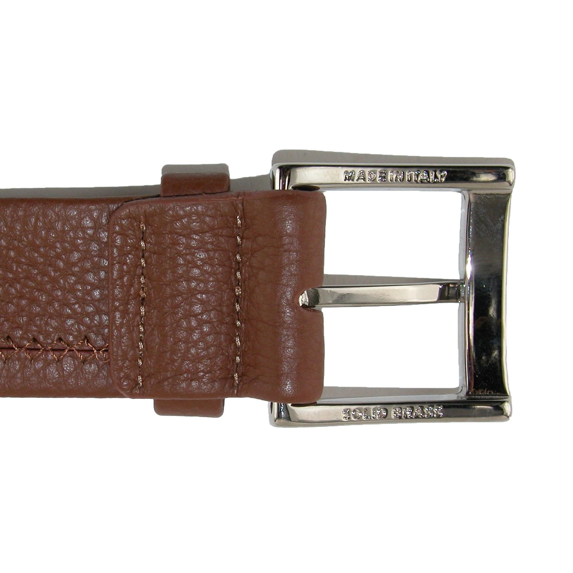 CrookhornDavis Men's Parma Buttercalf Grain Tubular Leather Dress Belt - Tan