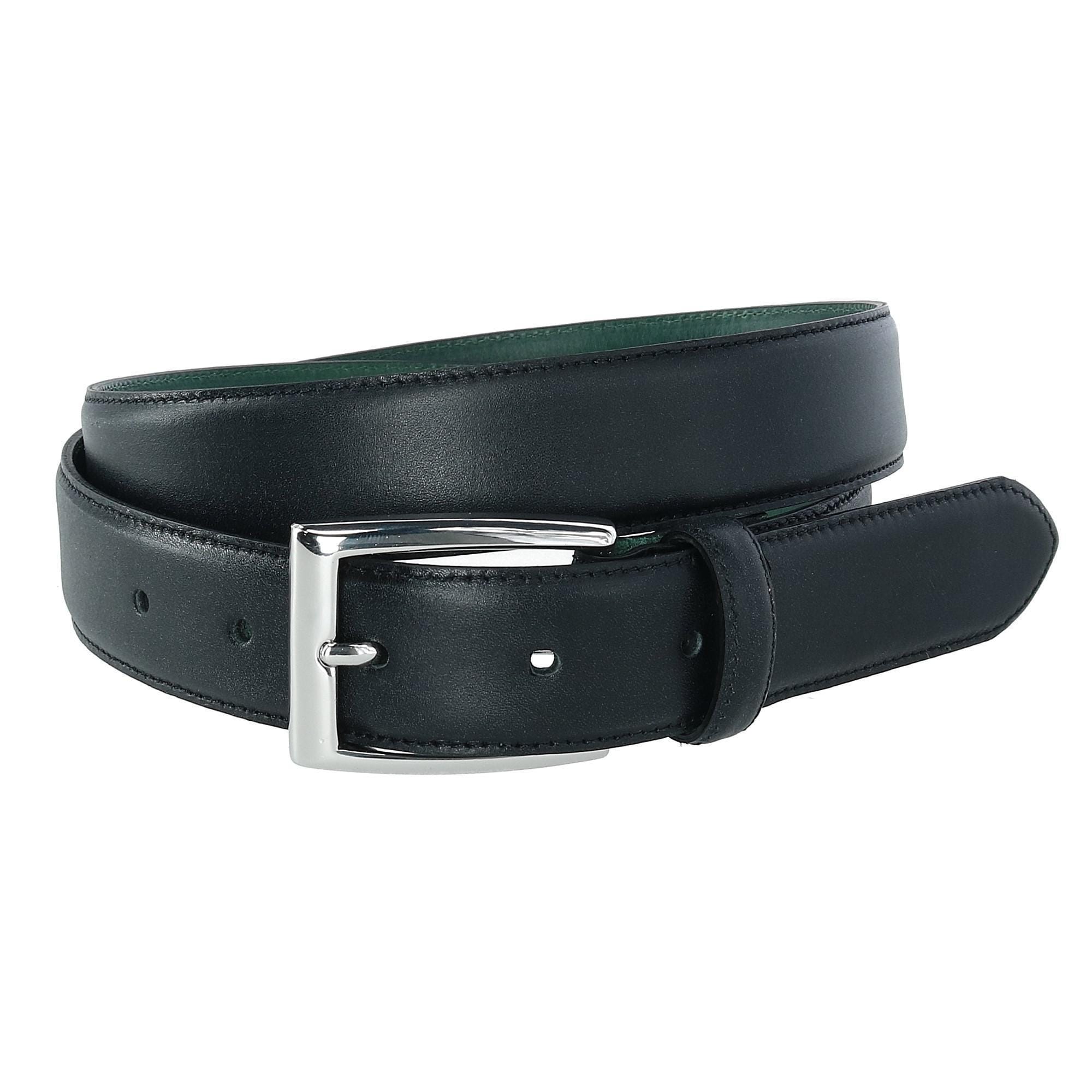 CrookhornDavis Men's The Edward Slim Calfskin Leather Belt - Black
