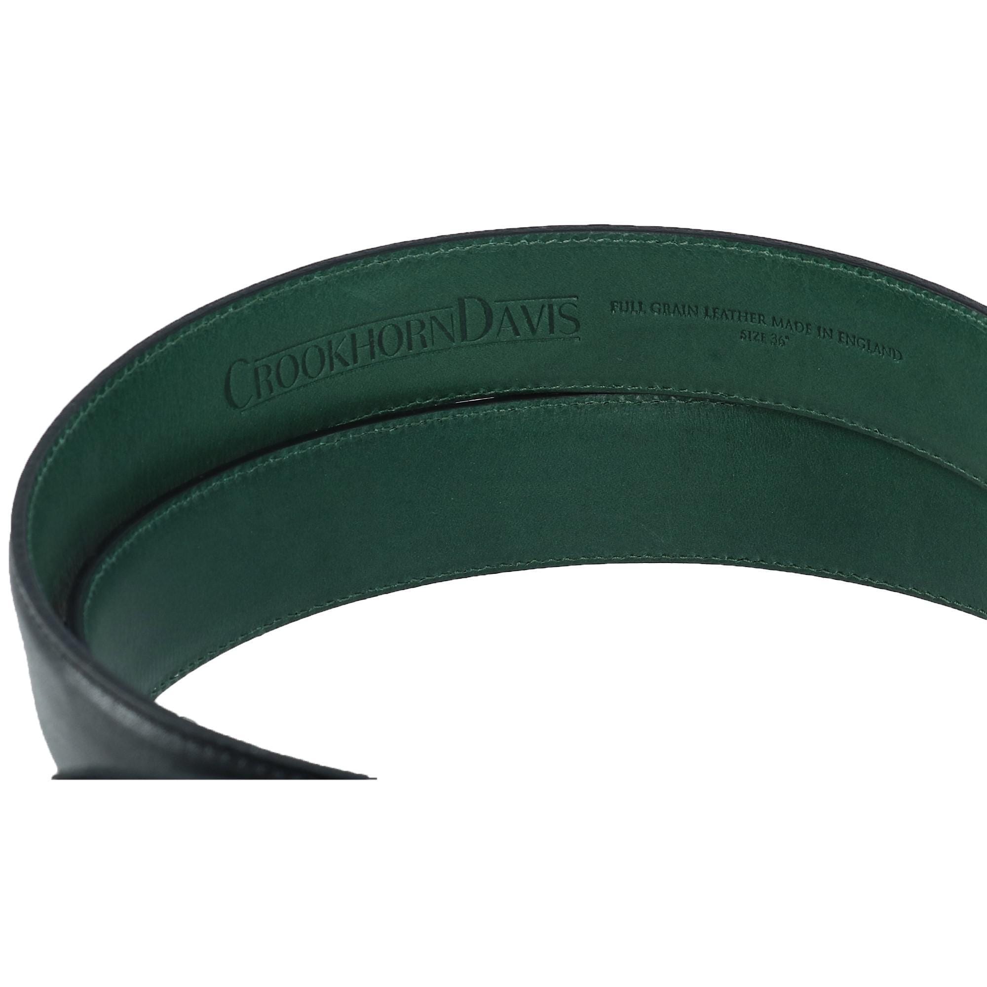 CrookhornDavis Men's The Edward Slim Calfskin Leather Belt - Black
