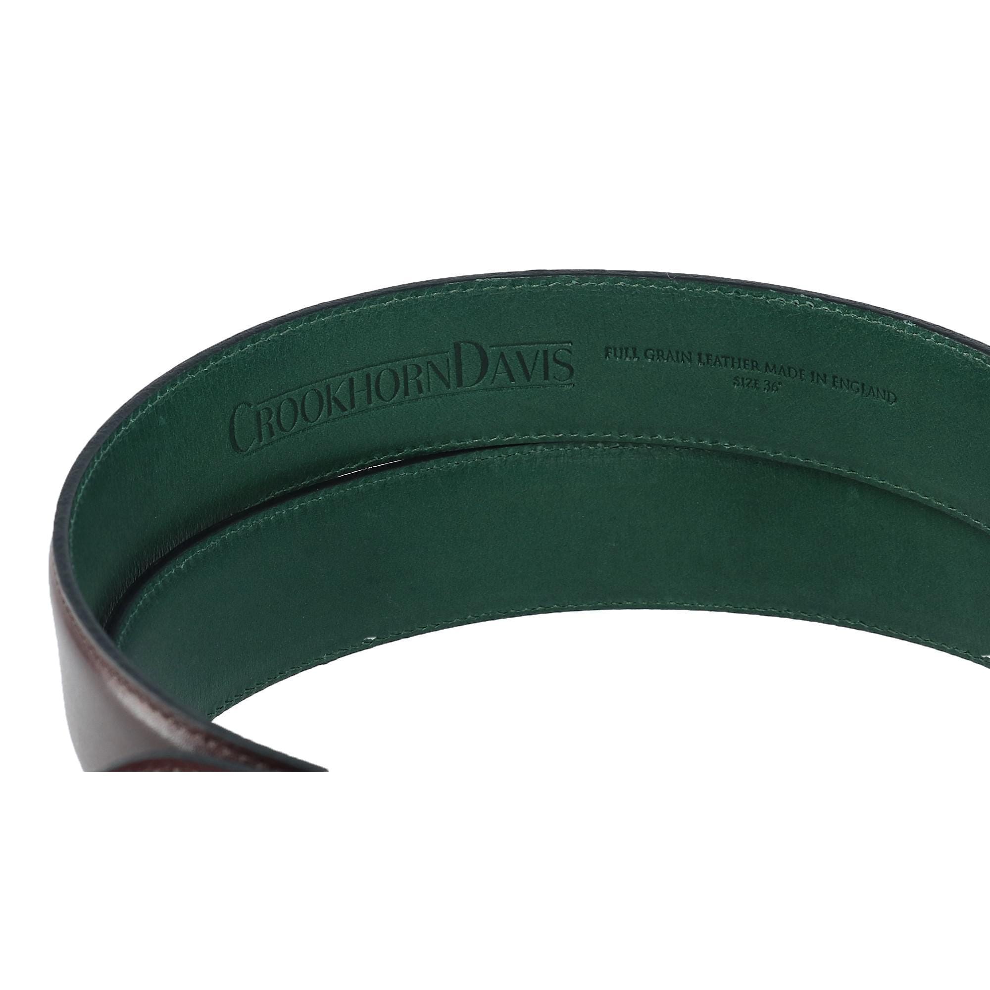 CrookhornDavis Men's The Edward Slim Calfskin Leather Belt - Bordeaux