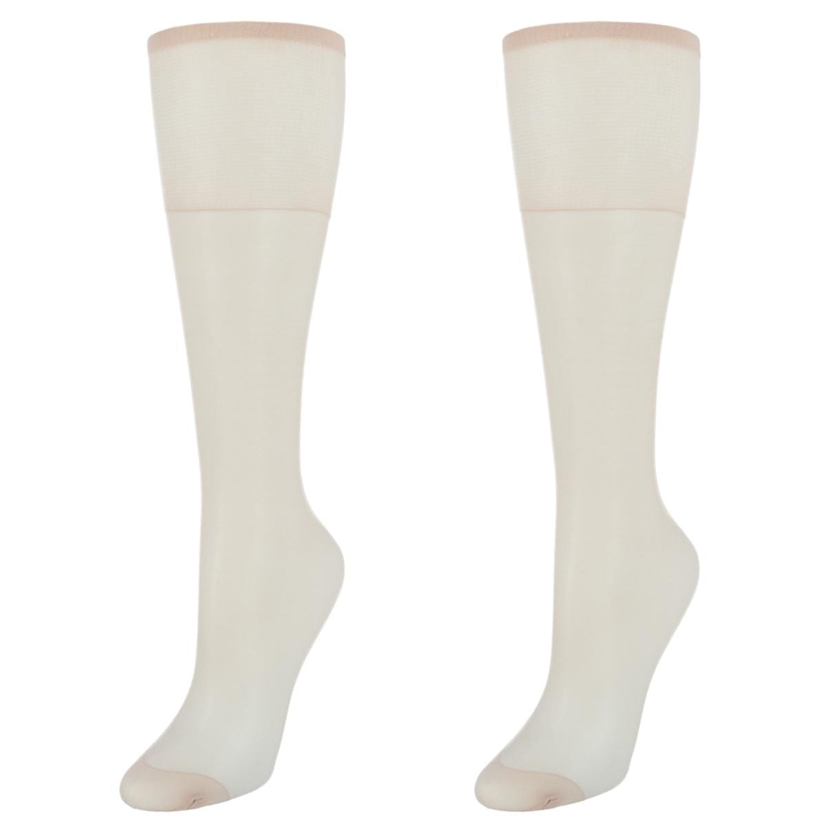 Hanes Women's Silk Reflections Sheer Knee Highs Reinforced Toe (2 Pack) - Travel Buff