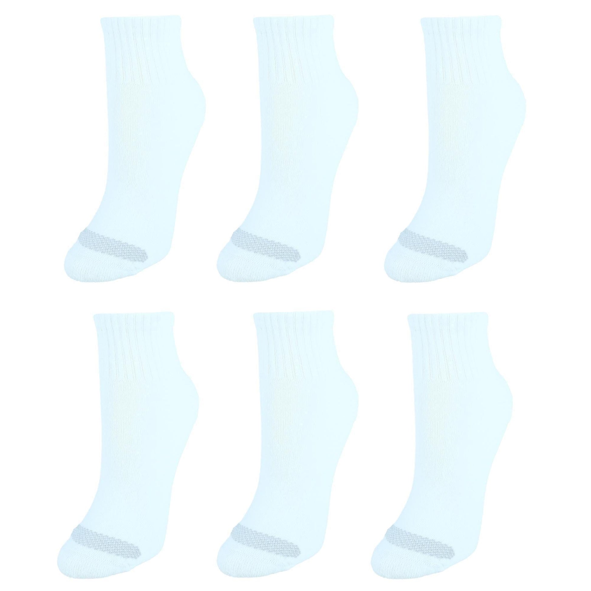Hanes Women's Cool Comfort Extended Size Ankle Socks (6 Pack) - White