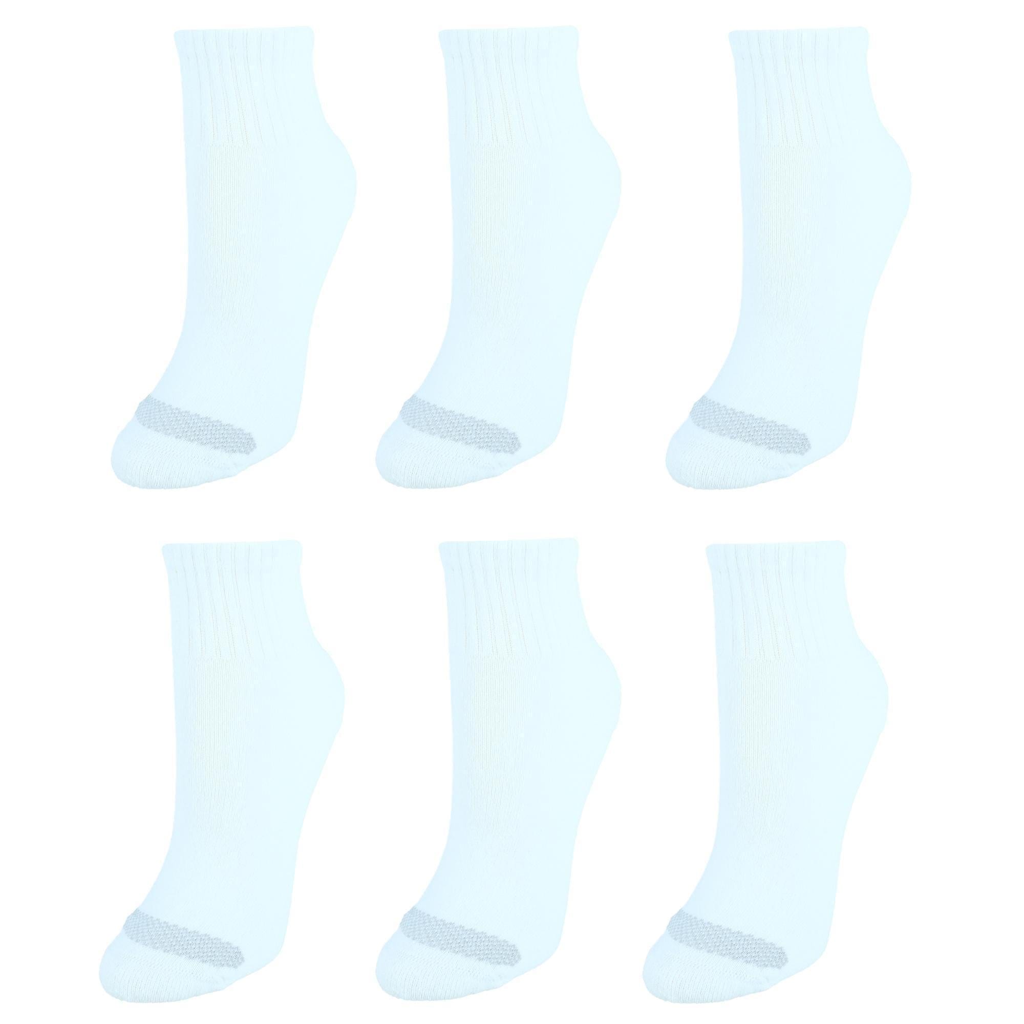Hanes Women's Cool Comfort Extended Size Ankle Socks (6 Pack) - White