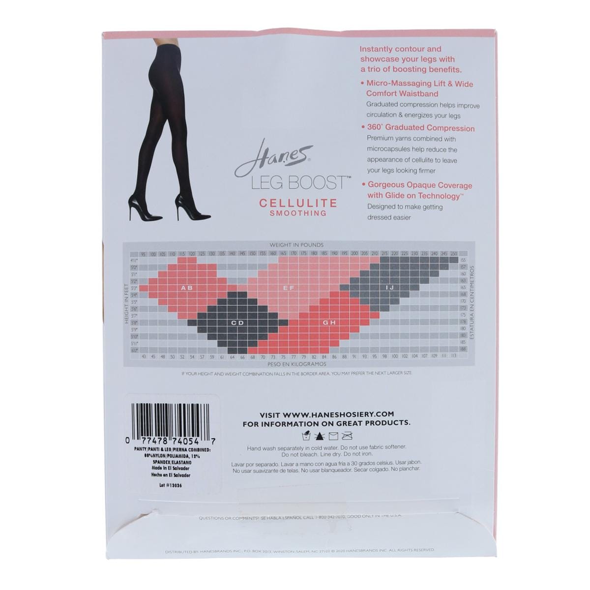 Hanes Women's Leg Boost Cellulite Smoothing Tights - Black