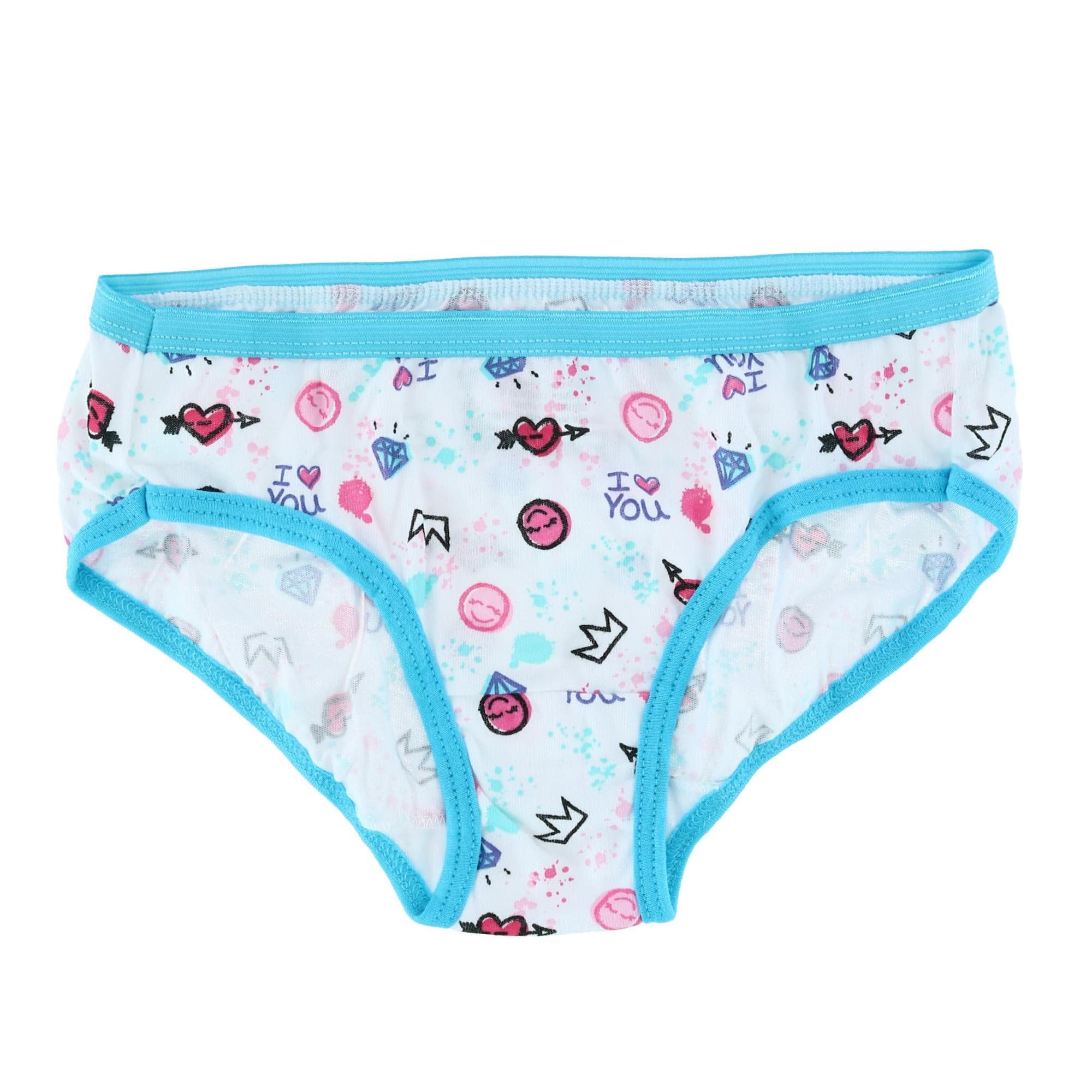 Girls' Cotton Hipster Panties (10 Pack) - Colorful Hearts