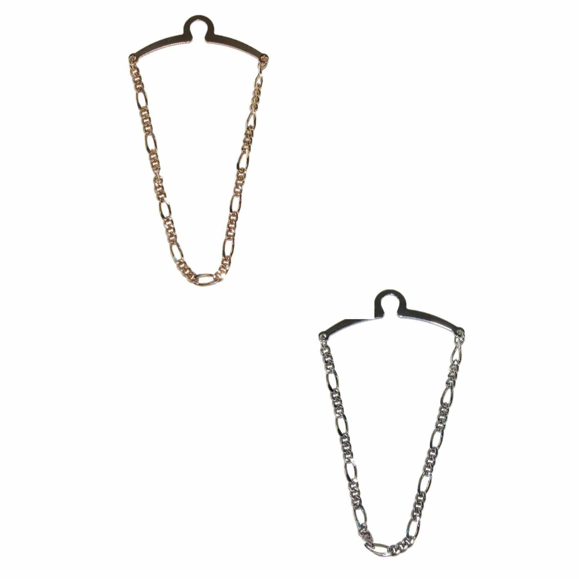 Competition Inc. Men's Figaro Style Link Tie Chains (Pack of 2) - Gold/Silver