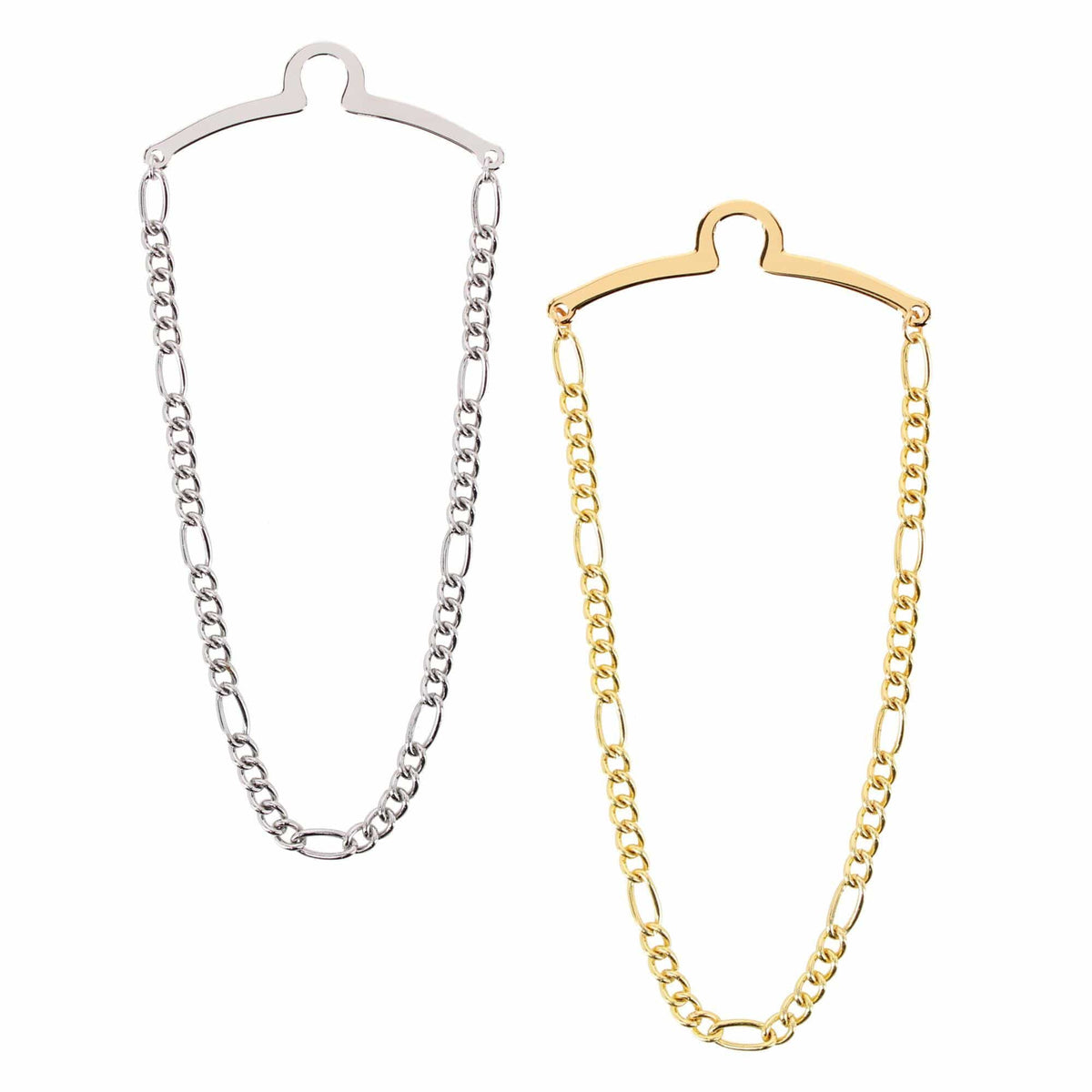 Competition Inc. Men's Figaro Style Link Tie Chains (Pack of 2)