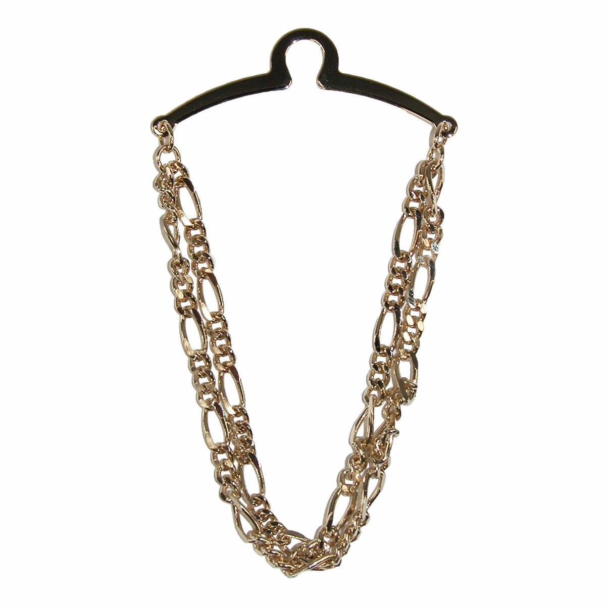 Competition Inc. Men's Double Figaro Style Link Tie Chain - Gold