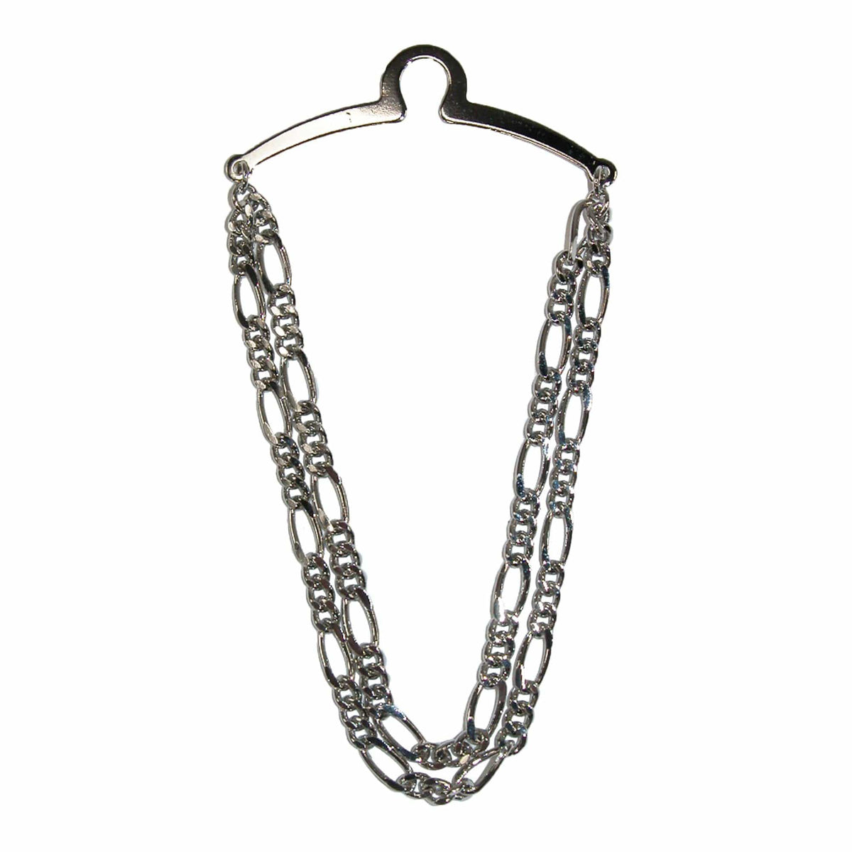 Competition Inc. Men's Double Figaro Style Link Tie Chain - Silver