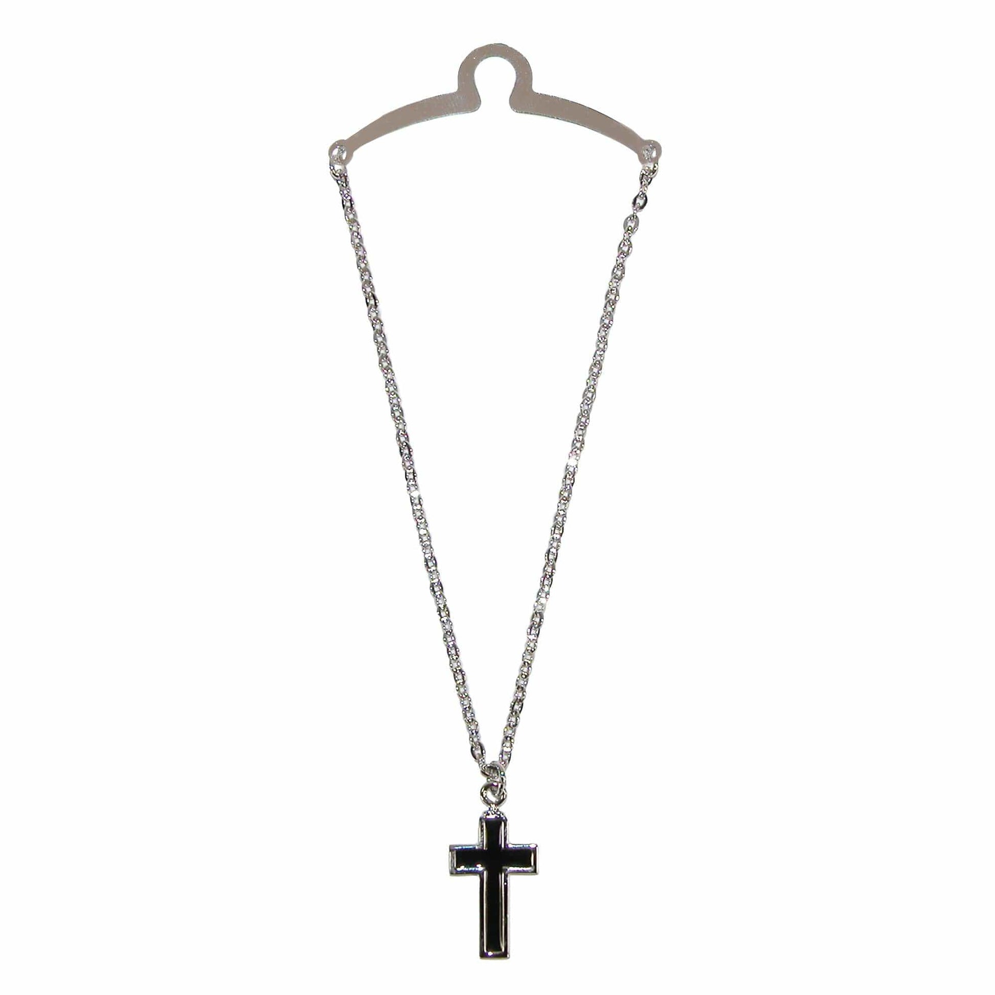 Competition Inc. Men's Cross Pendant Tie Chain - Silver