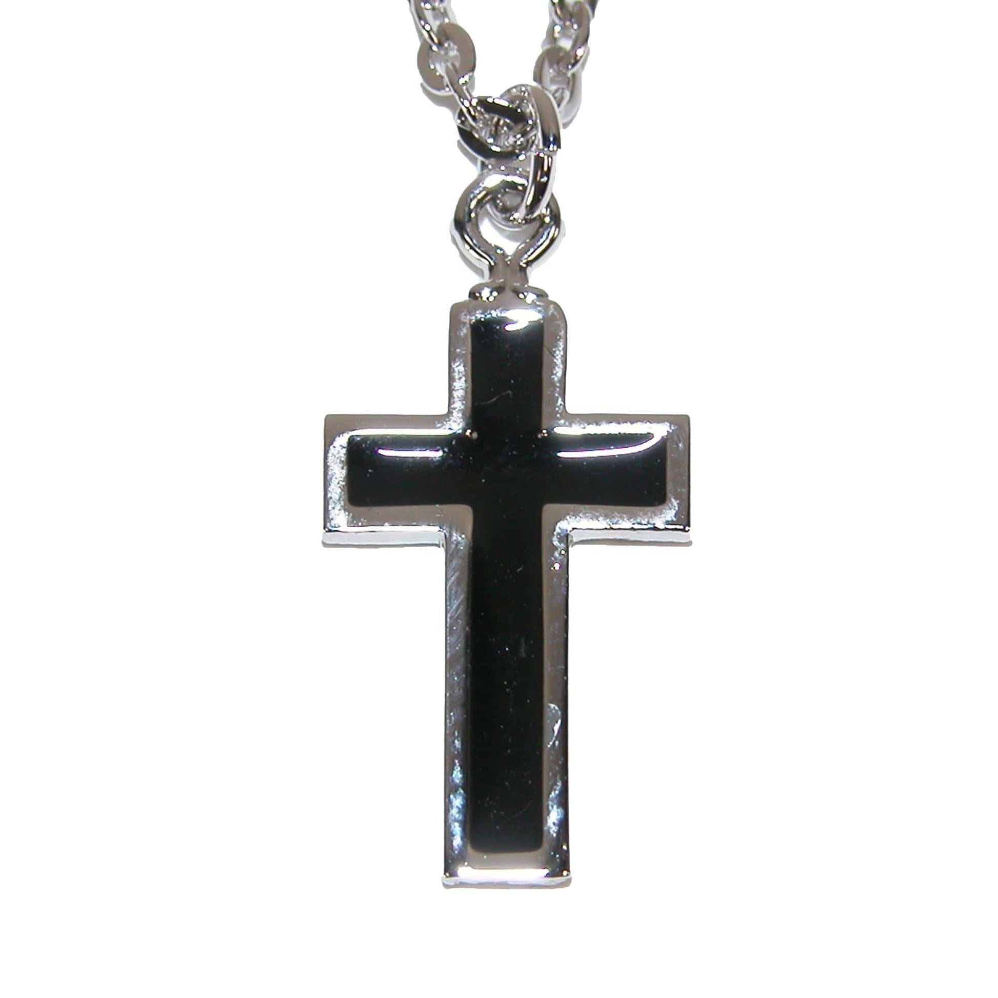 Competition Inc. Men's Cross Pendant Tie Chain - Silver
