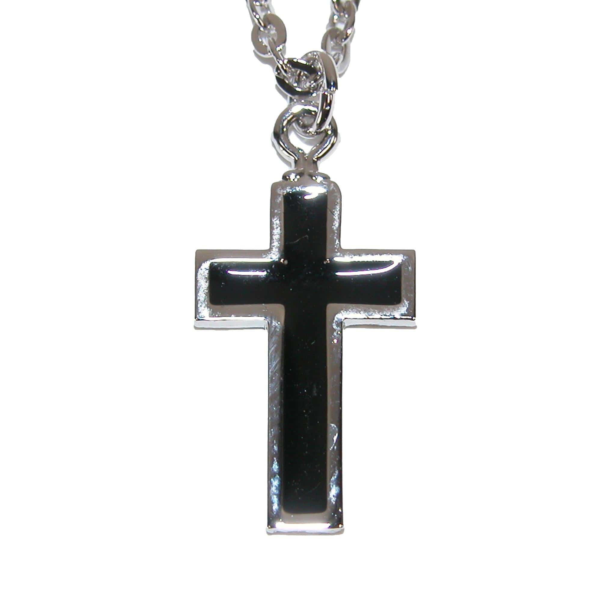 Competition Inc. Men's Cross Pendant Tie Chain - Silver