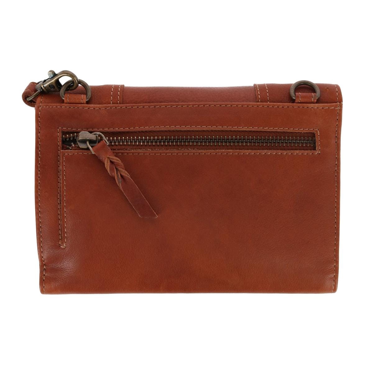 Paul & Taylor Women's Leather Organizer Crossbody Bag - Cognac