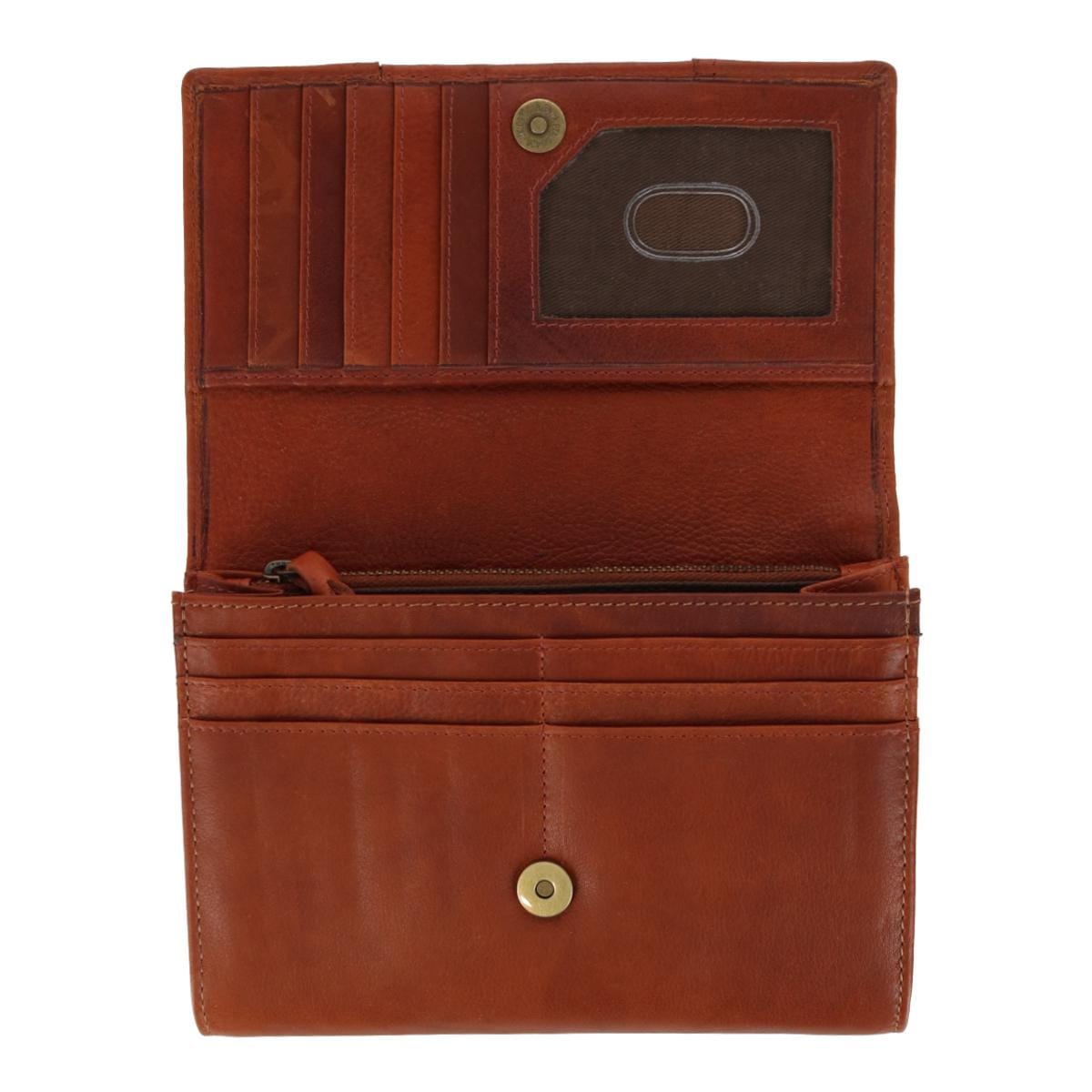 Paul & Taylor Women's Leather Organizer Crossbody Bag - Cognac